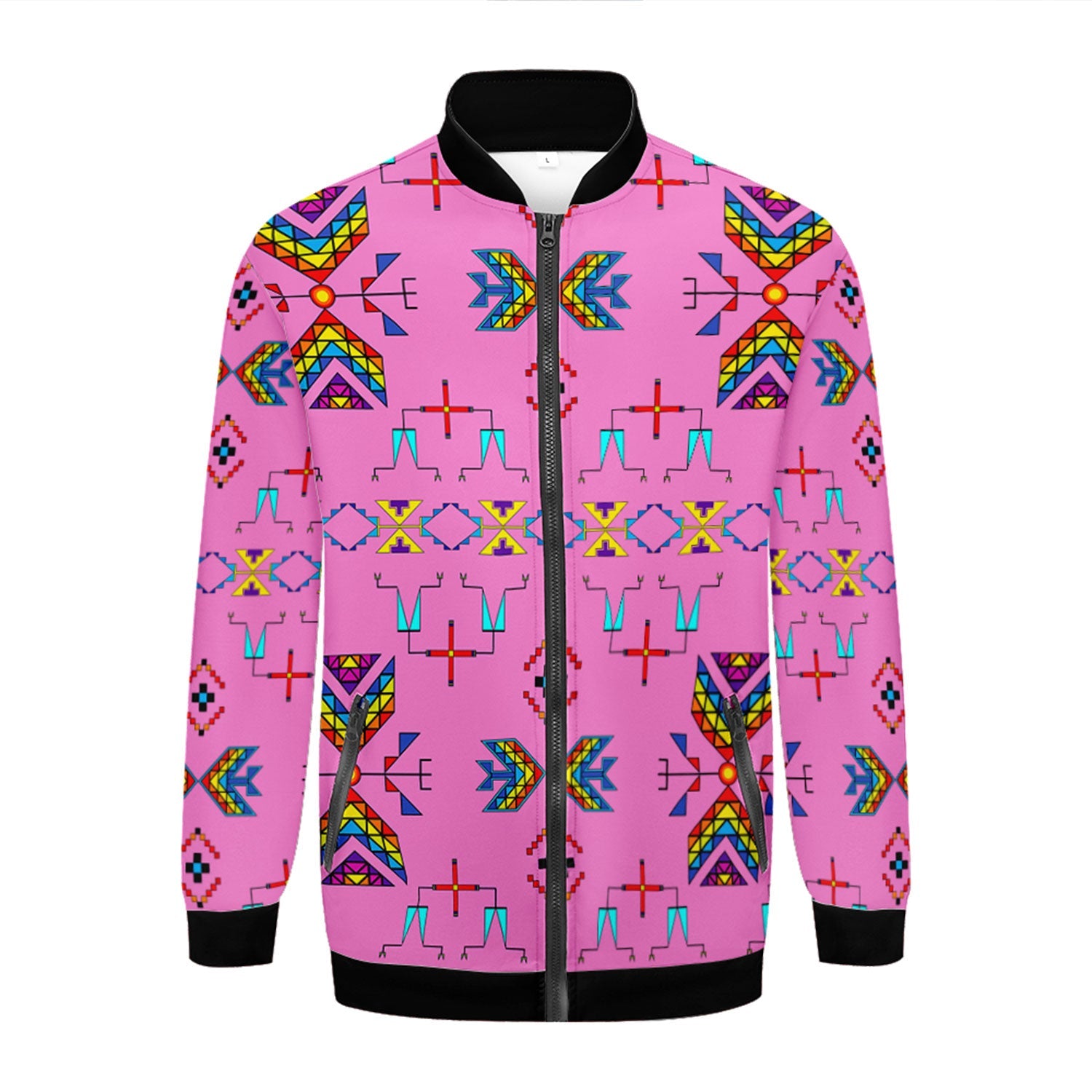 Rainy Chief Rainbow Blush Zippered Collared Lightweight Jacket