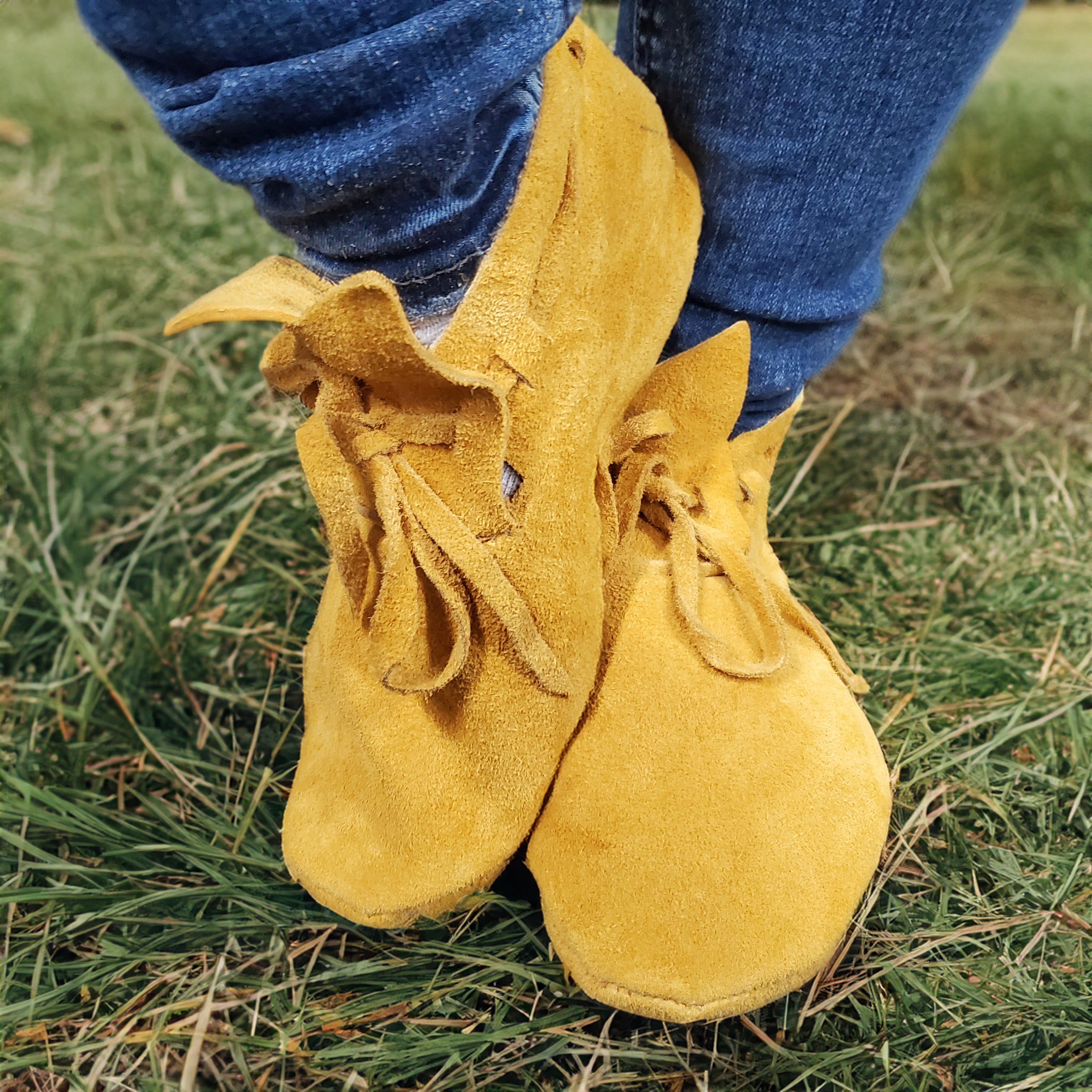 Moose Hide Two-Piece Plains Style Soft Sole Moccasin Level 1 Class