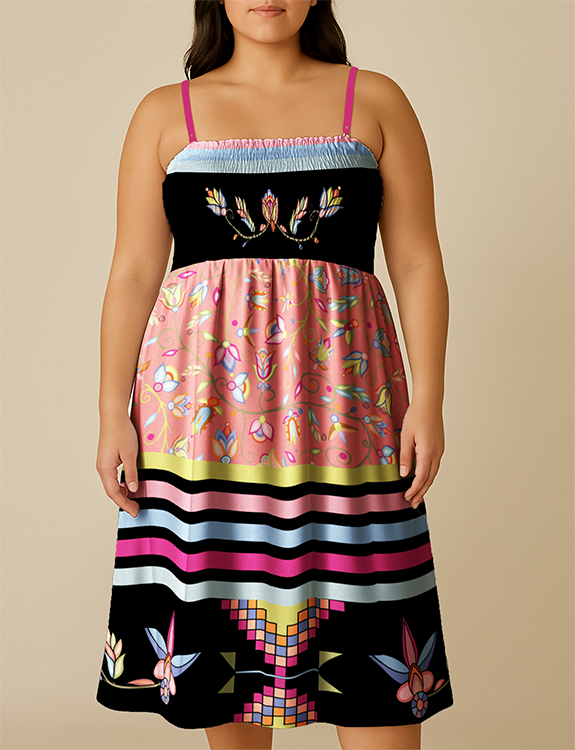 River of Petals Dark Smock Top Dress