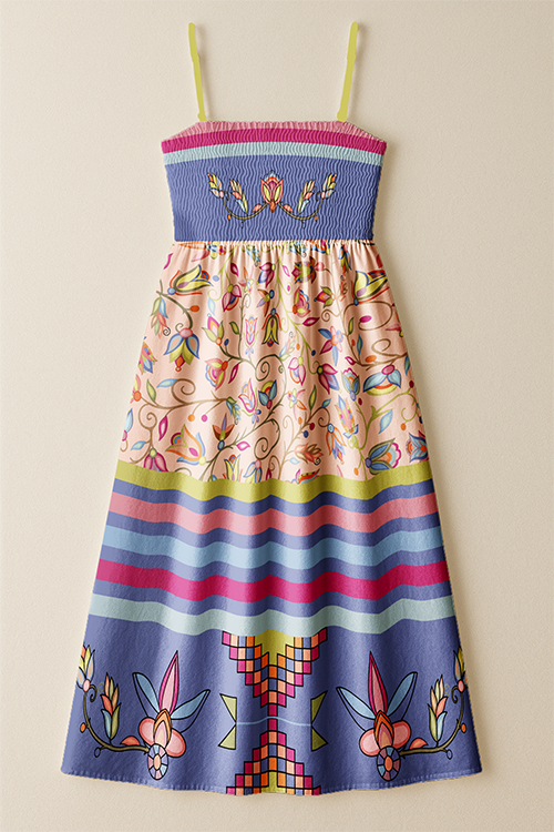 River of Petals Purple Smock Top Dress