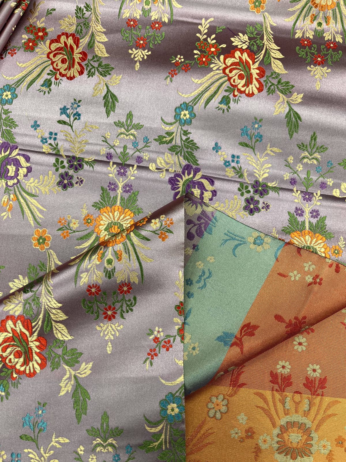 Purple Frost Floral Jacquard Fabric