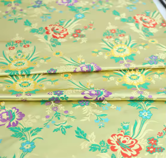 Taupe Floral Jacquard Fabric