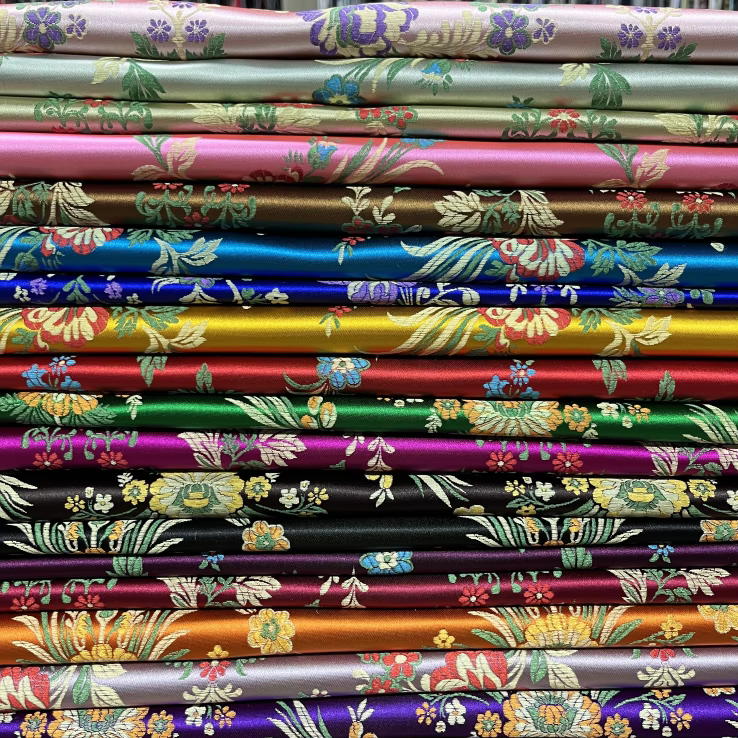 Bright Green Floral Jacquard Fabric