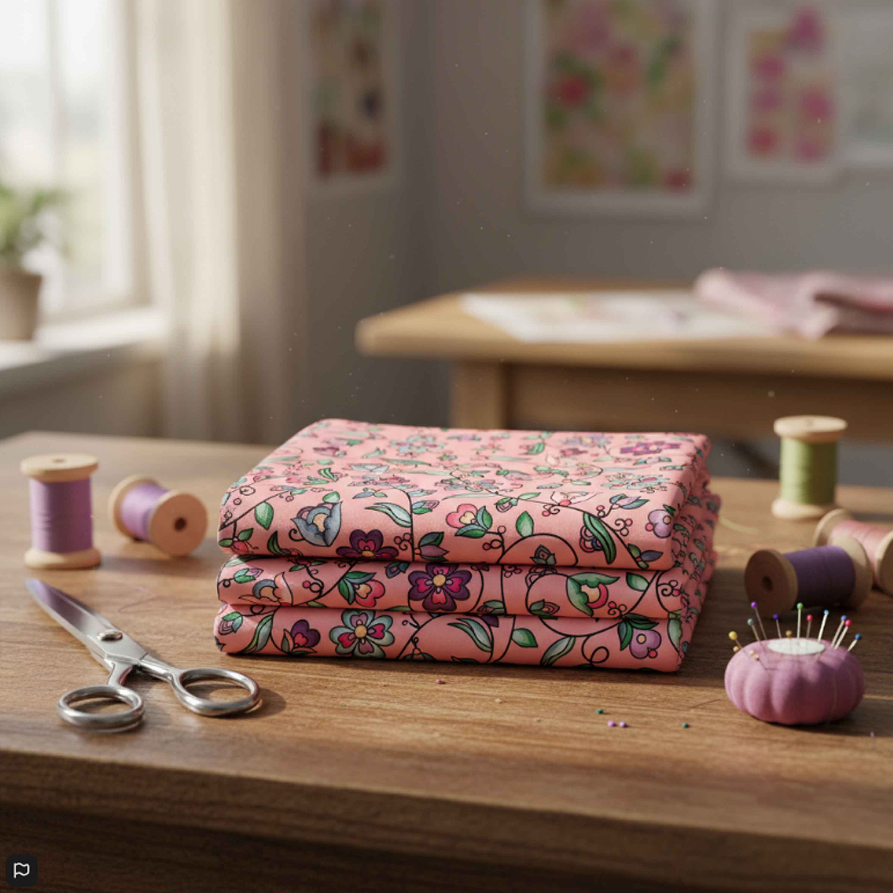 Amber Evening Garland Peach Cotton Poplin