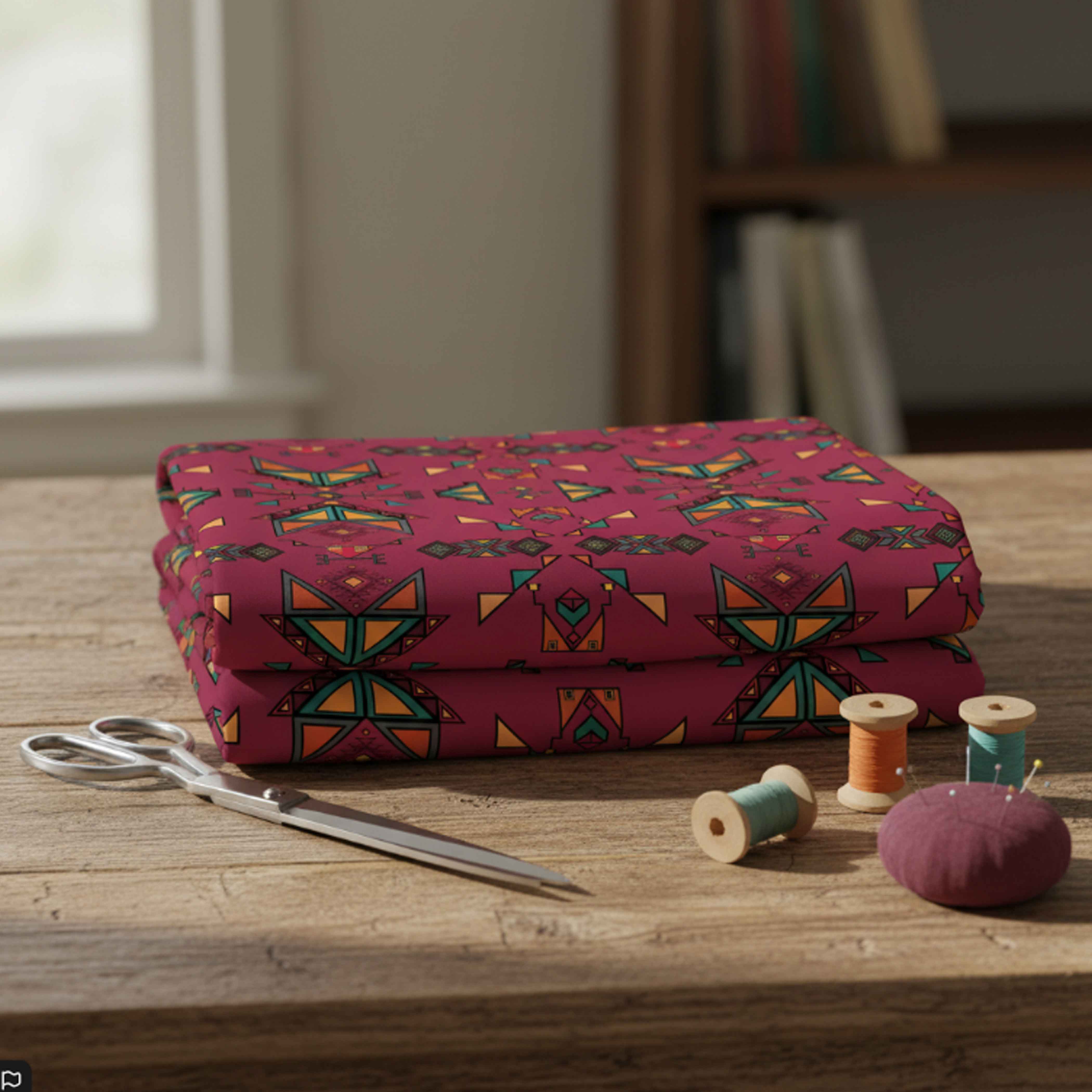 Arrow Dawn Maroon Cotton Poplin