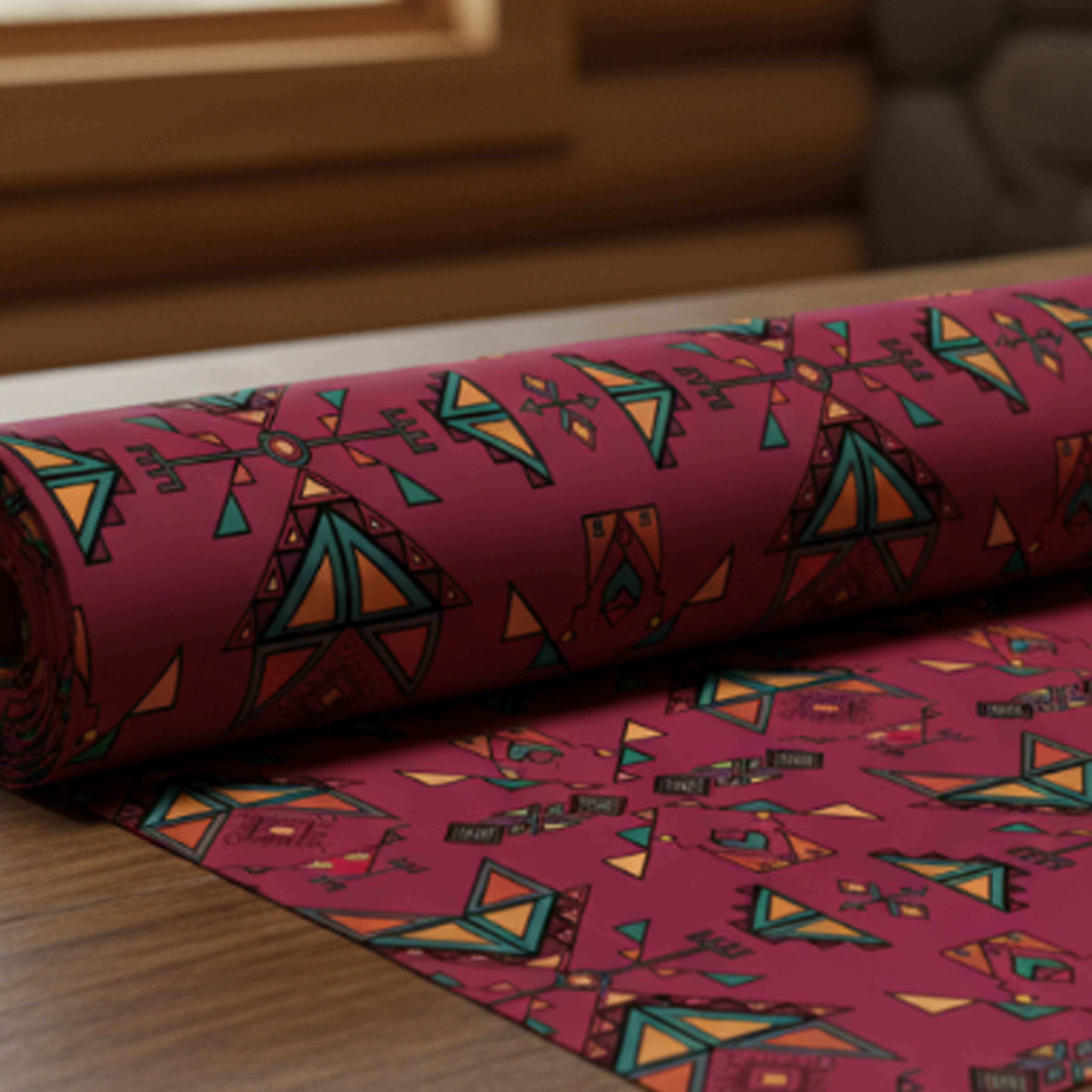 Arrow Dawn Maroon Cotton Poplin