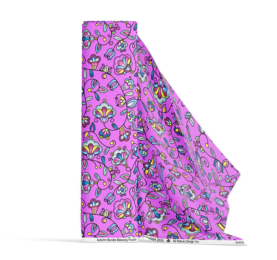 Autumn Bundle Blessing Purple Satin Fabic