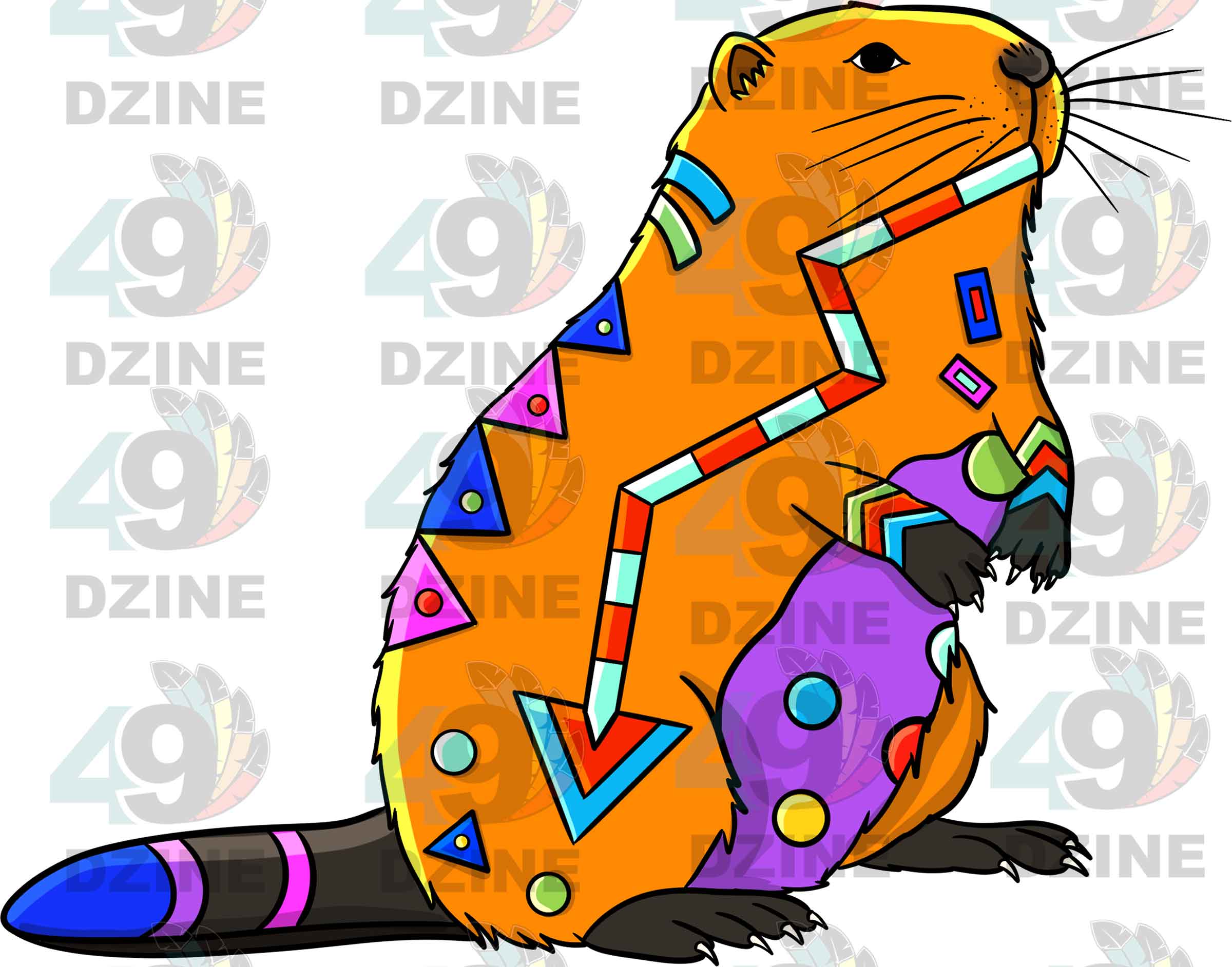 Beaver 2 Colored Sticker
