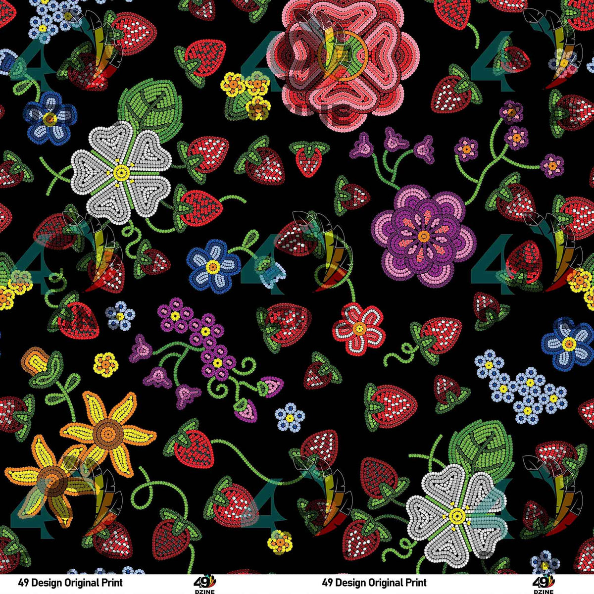 Berry Pop Midnight Cotton Poplin