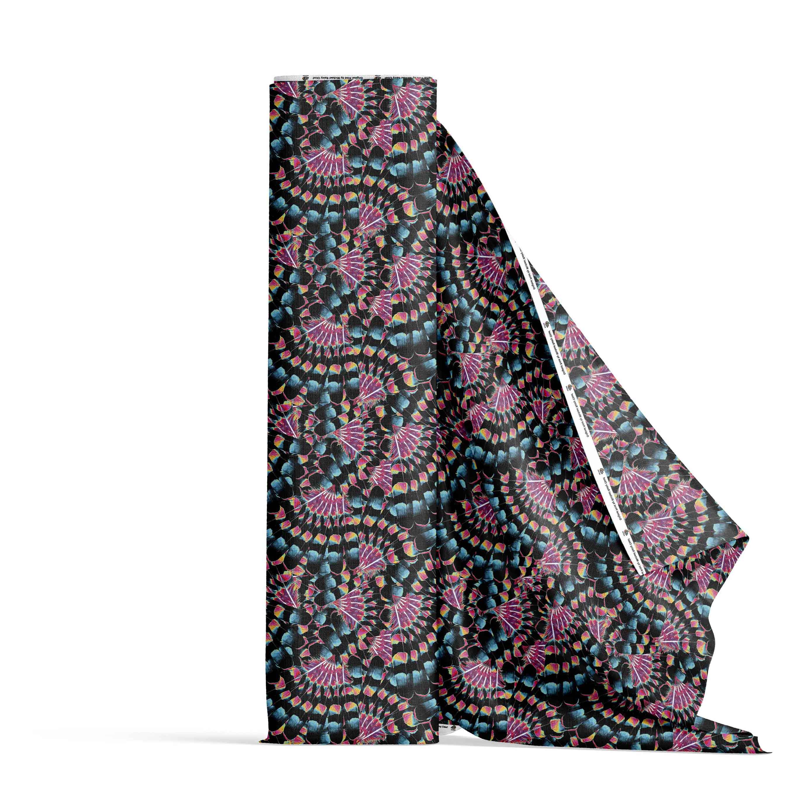 Hawk Feathers Heat Map Cotton Poplin Fabric By the Yard