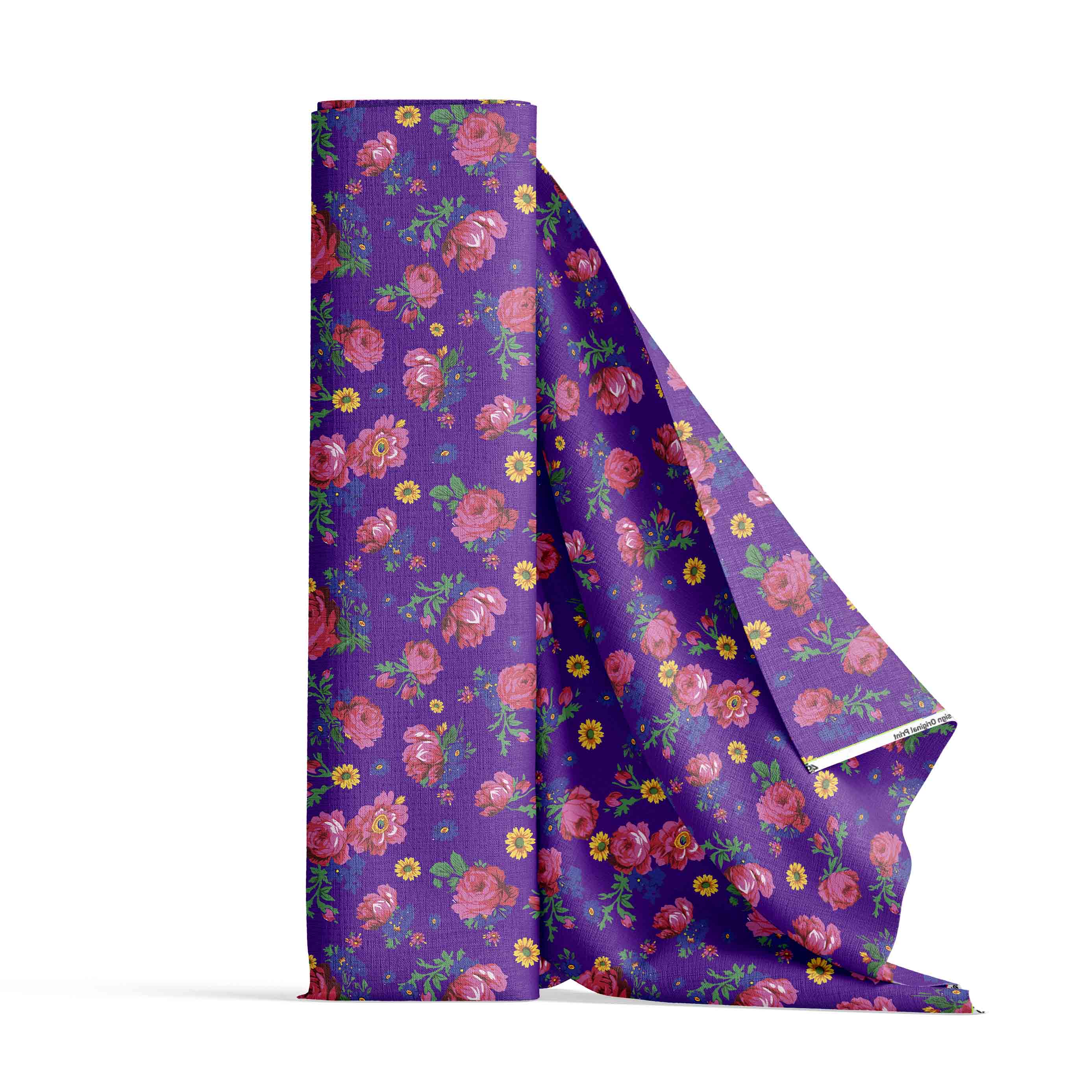 Kokum Ceremony Purple Cotton Poplin Fabric by the Yard