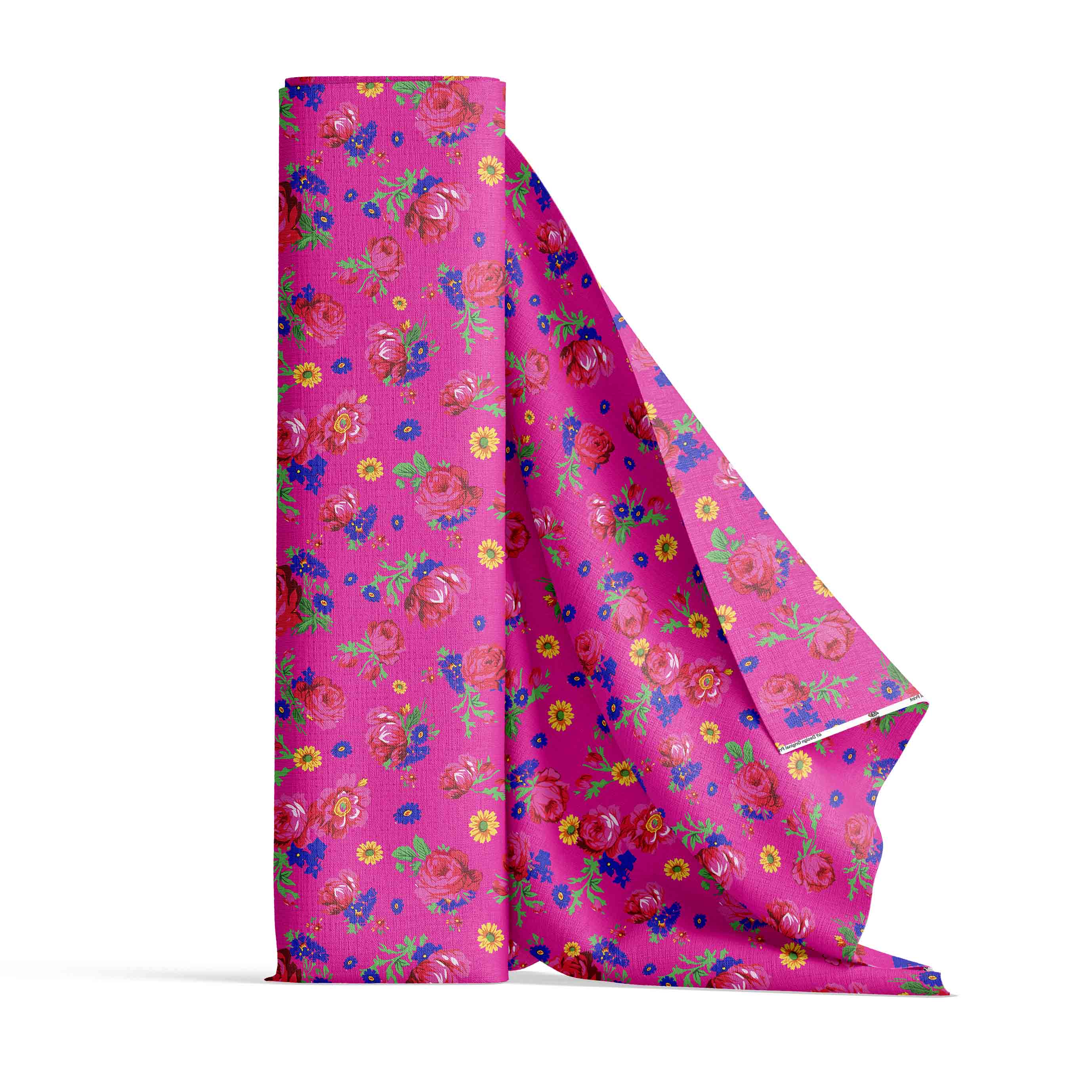 Kokum Ceremony Pink Cotton Poplin Fabric by the Yard
