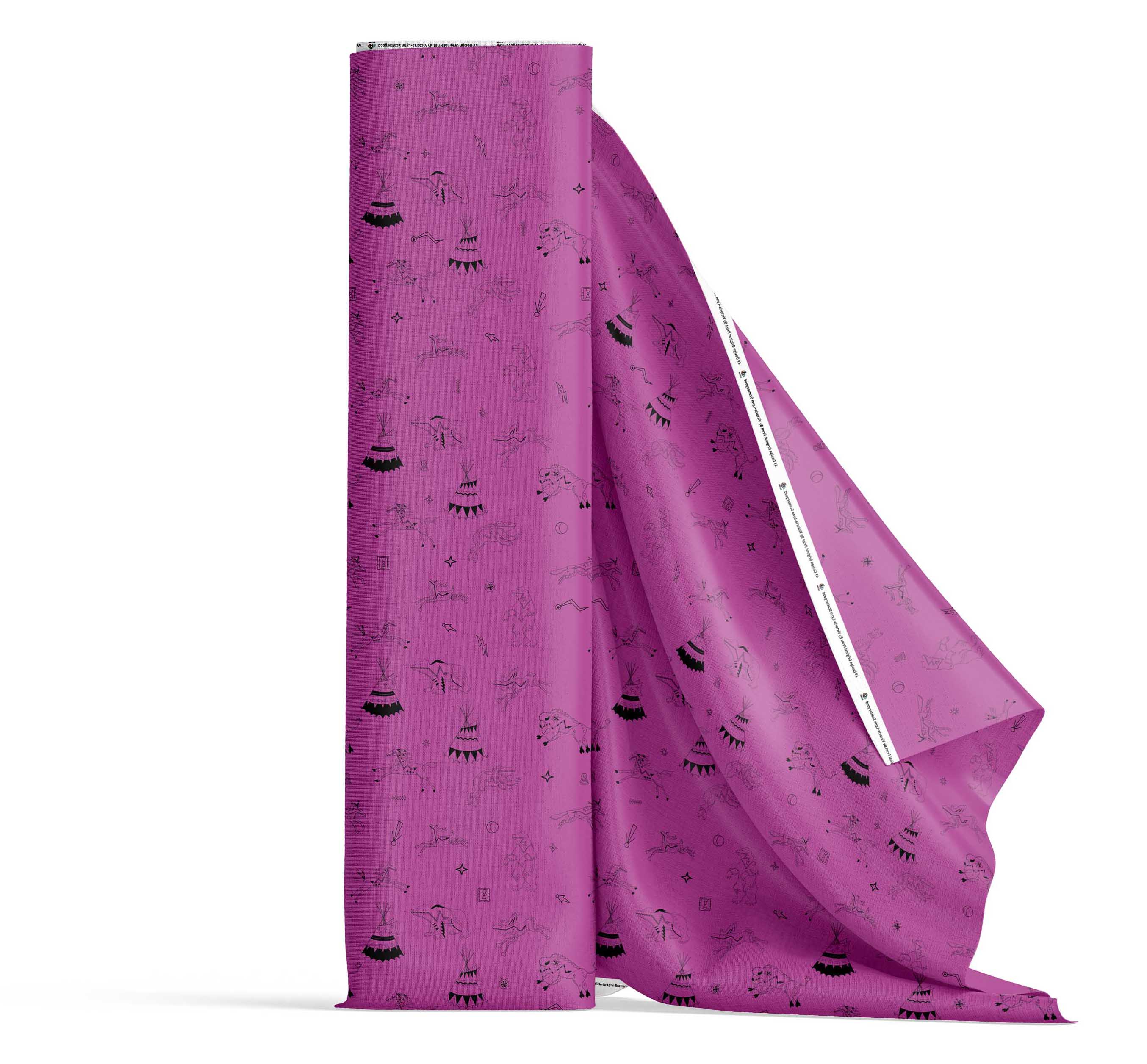 Ledger Dabbles Magenta Satin Fabric