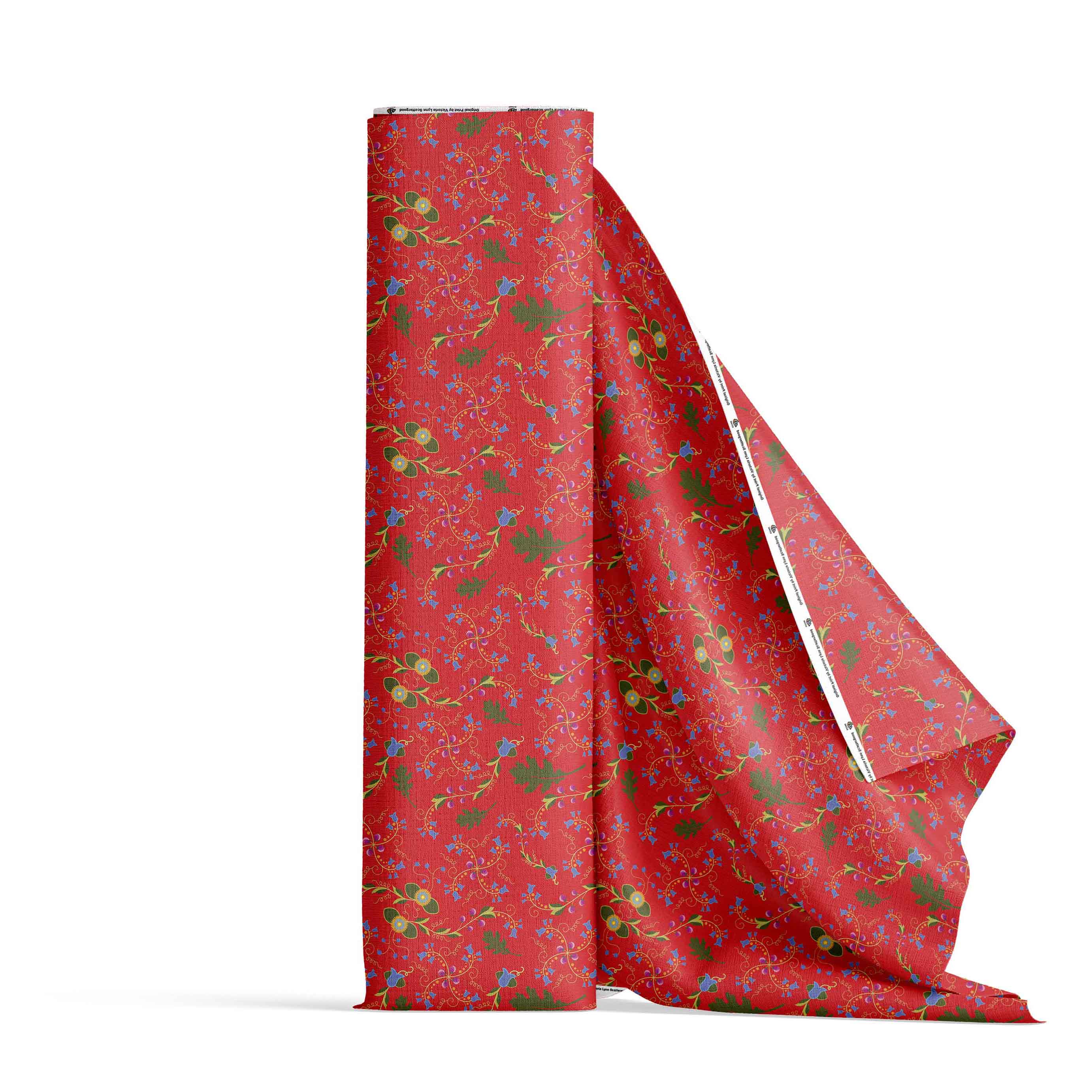 Vine Life Scarlet Cotton Poplin Fabric By the Yard