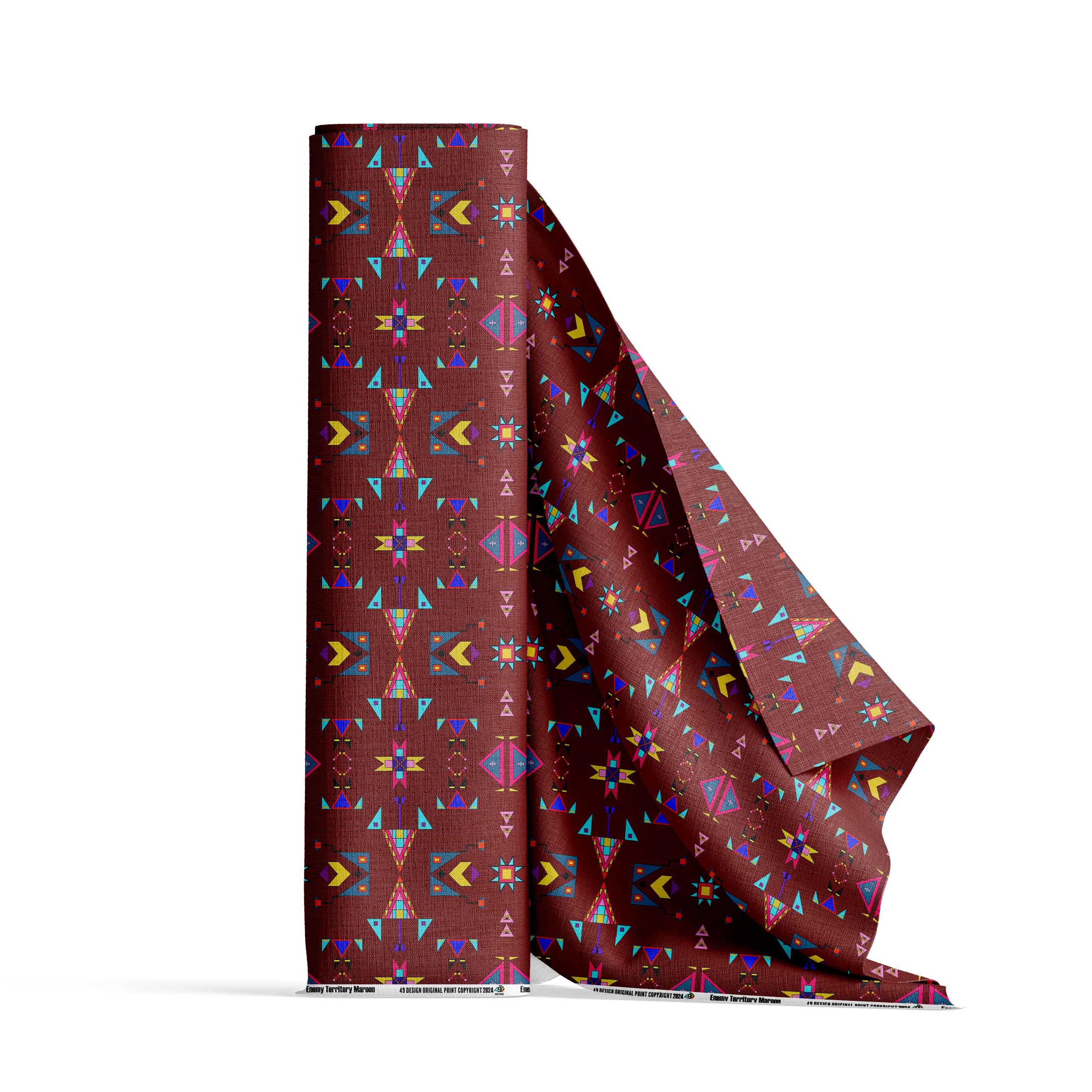 Enemy Territory Maroon Cotton Fabric