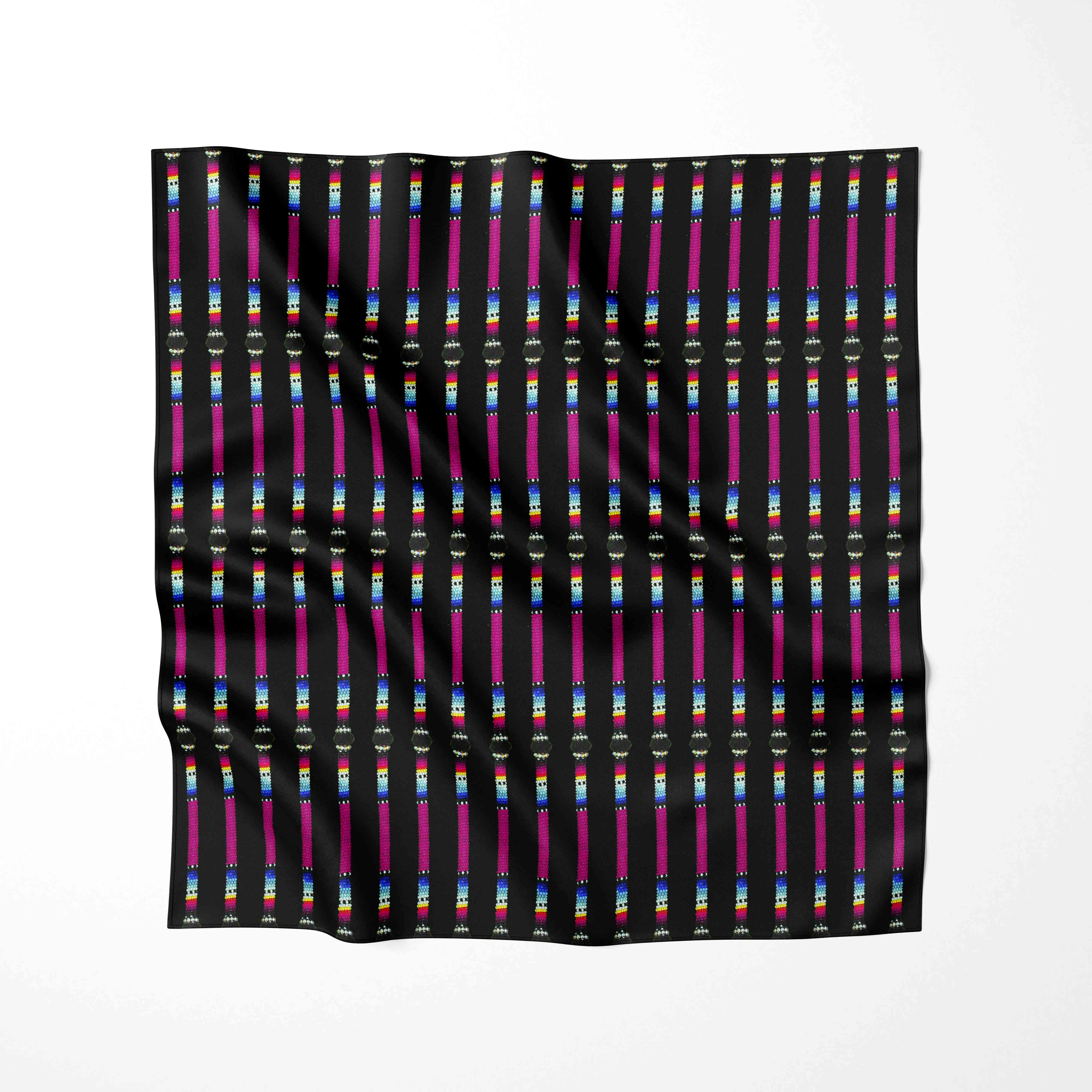Beaded Rope Black Cotton Poplin Fabric By the Yard