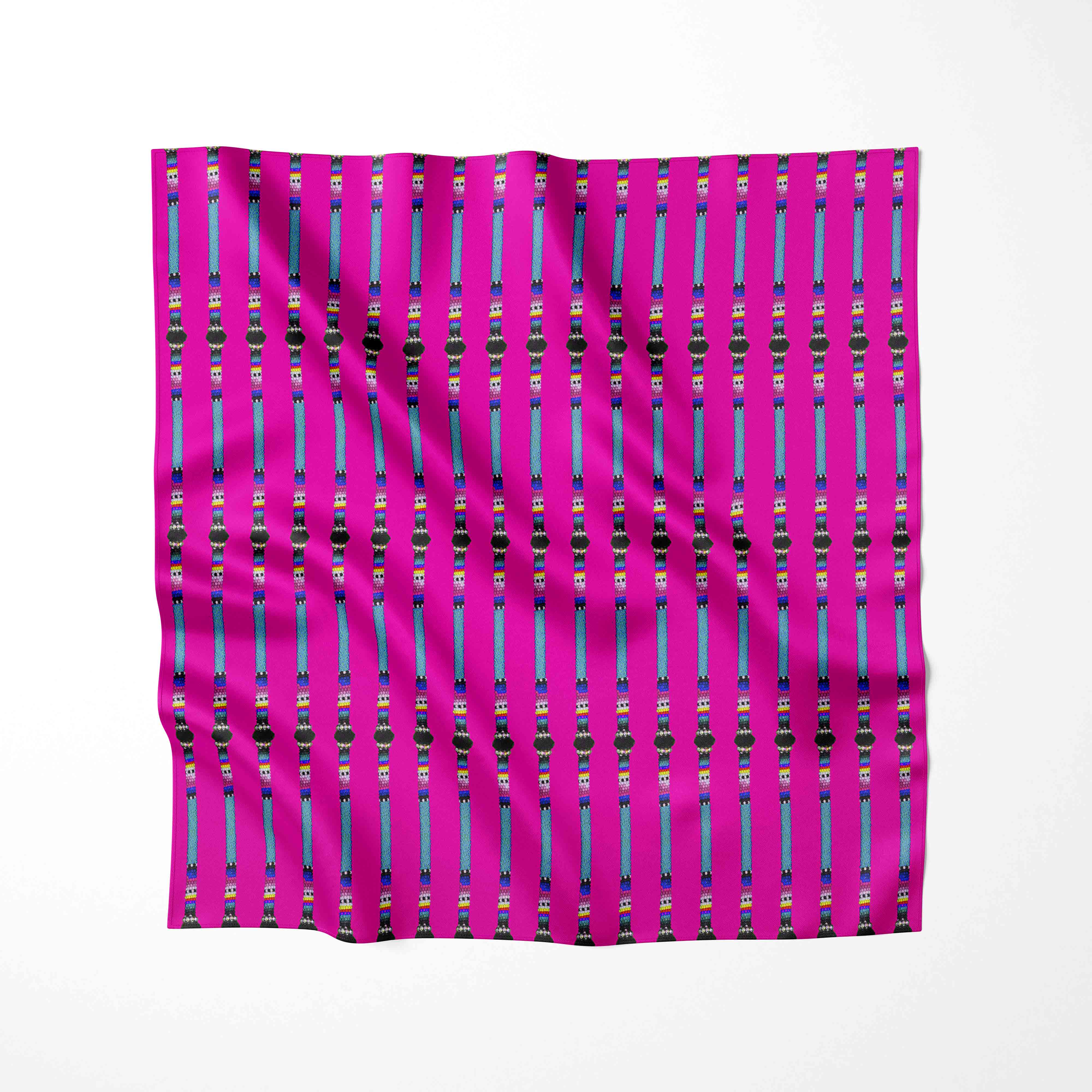 Beaded Rope Pink Cotton Poplin Fabric By the Yard