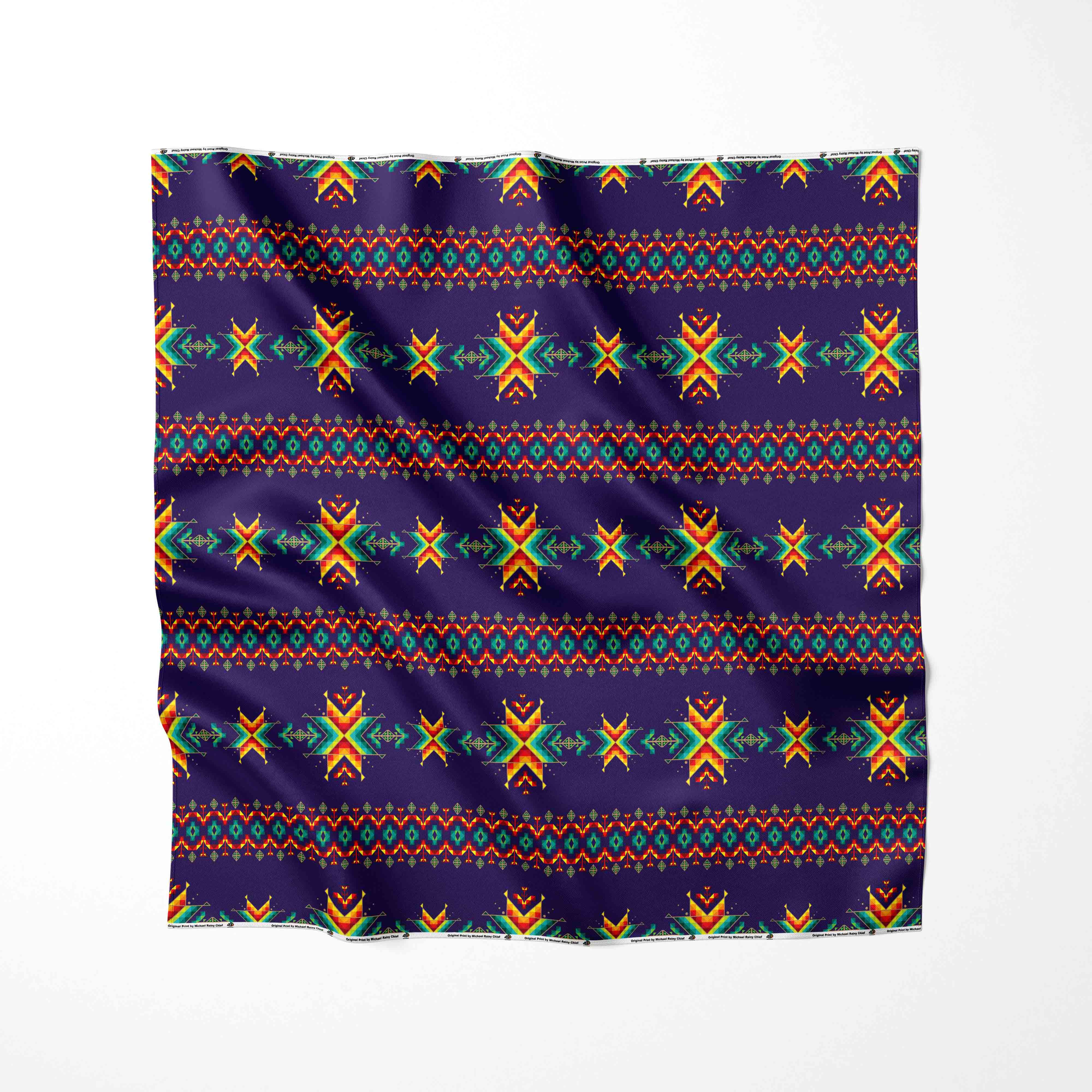 Dreams of Ancestors Indigo Cotton Poplin Fabric By the Yard