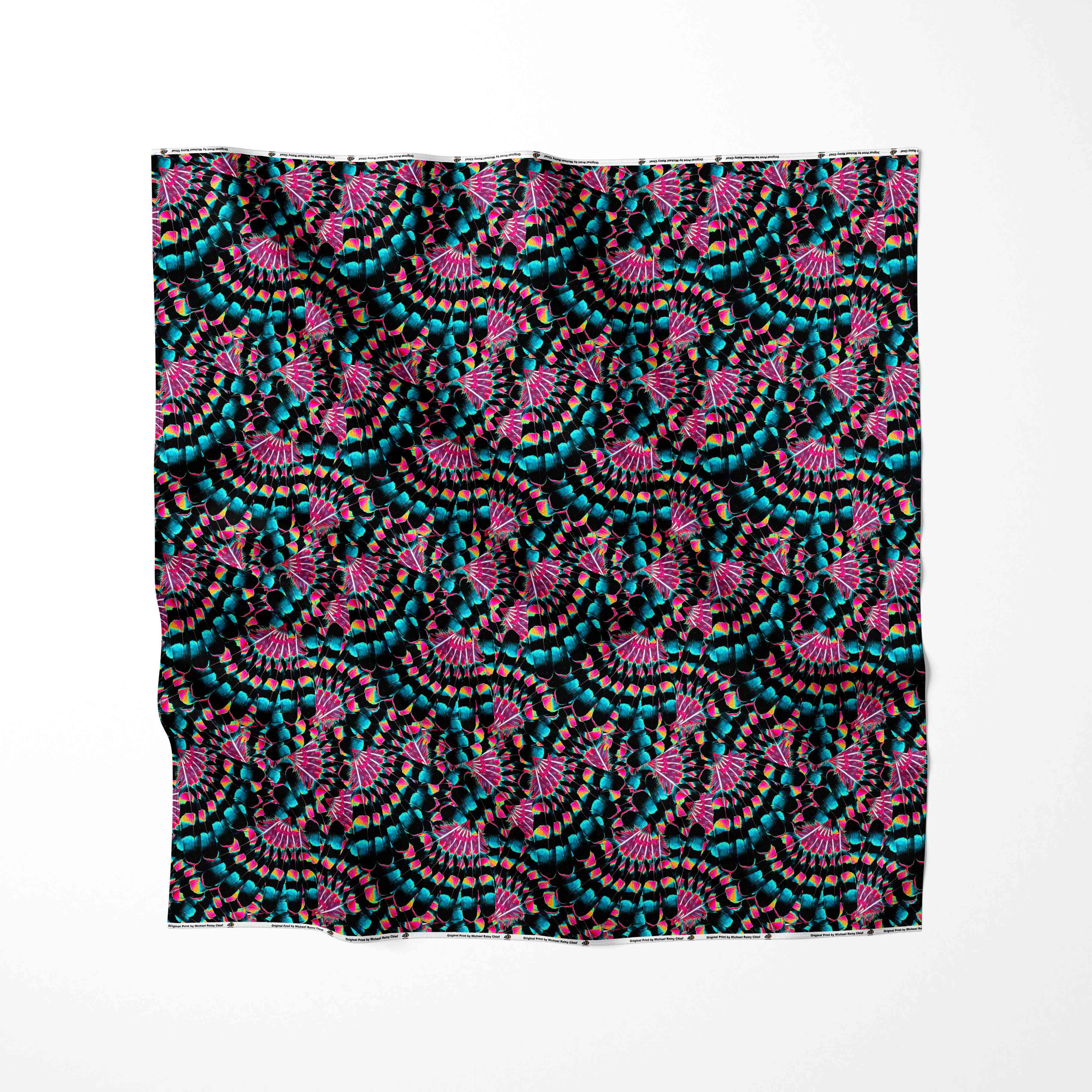 Hawk Feathers Heat Map Cotton Poplin Fabric By the Yard