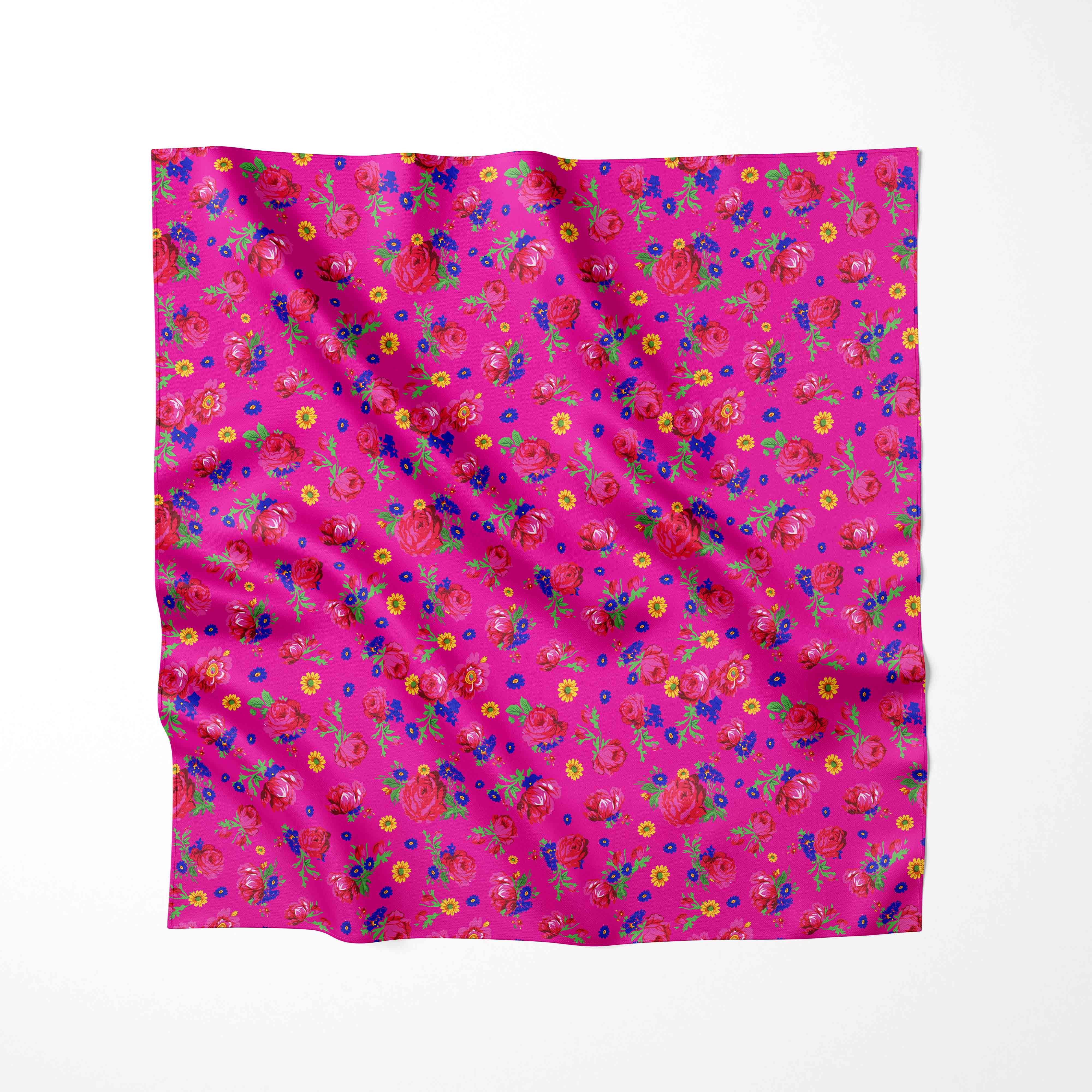 Kokum Ceremony Pink Cotton Poplin Fabric by the Yard