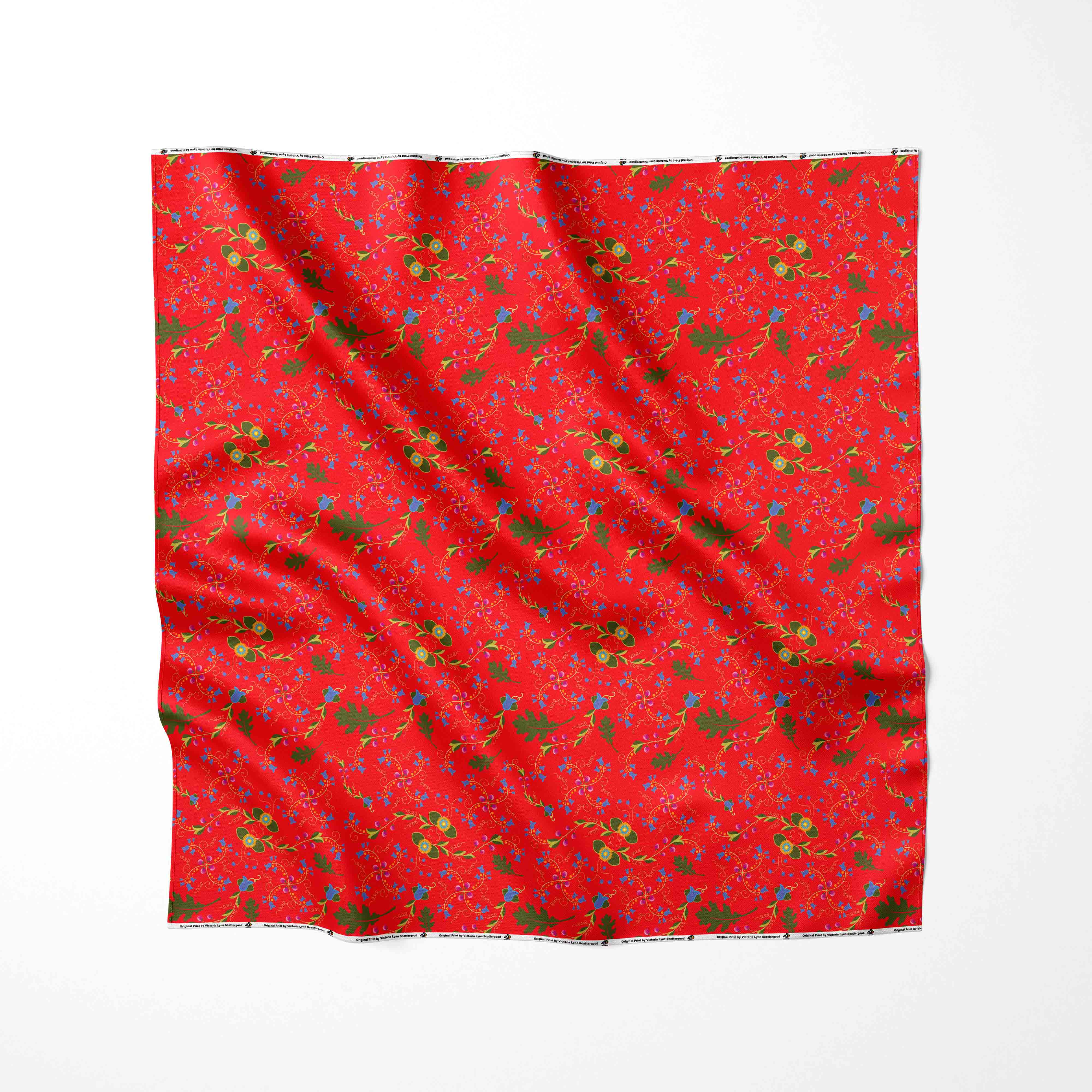 Vine Life Scarlet Cotton Poplin Fabric By the Yard