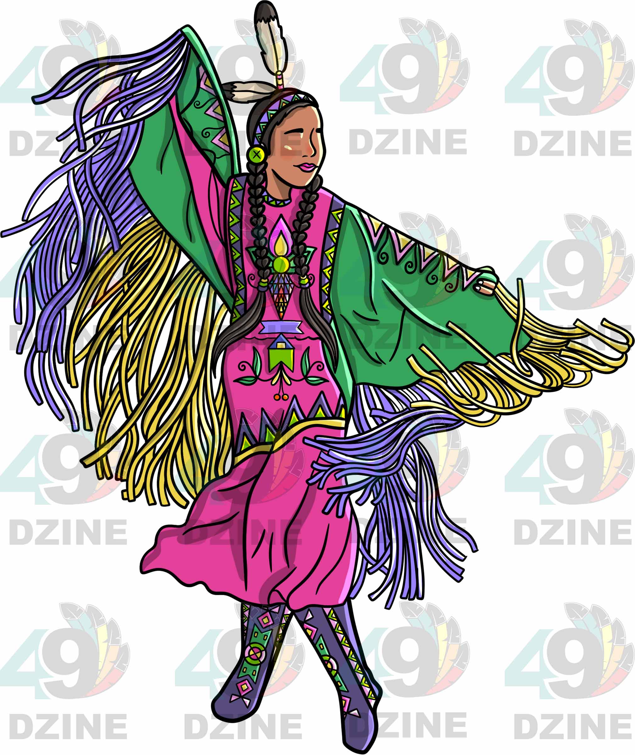 Fancy Shawl Dancer 7 Sticker