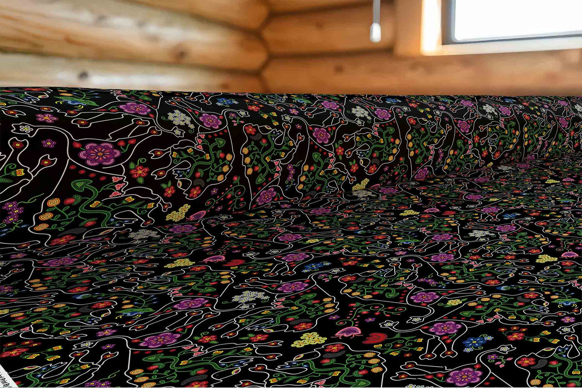 Beaded Floral Buffalo Cotton Poplin