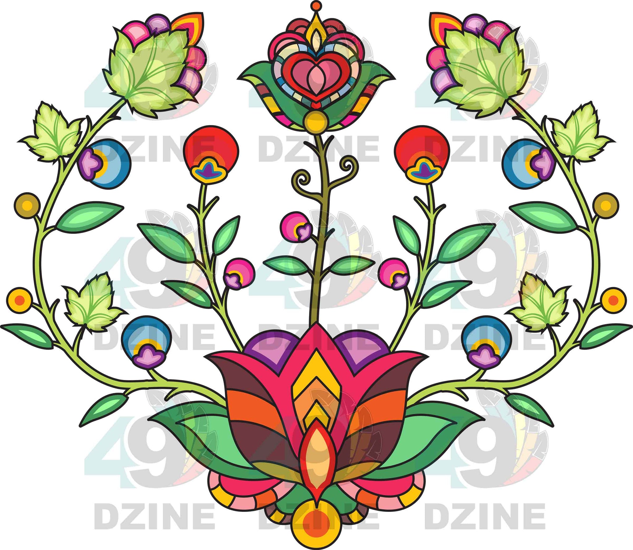 Floral Harmony Transfer (Various Sizes)