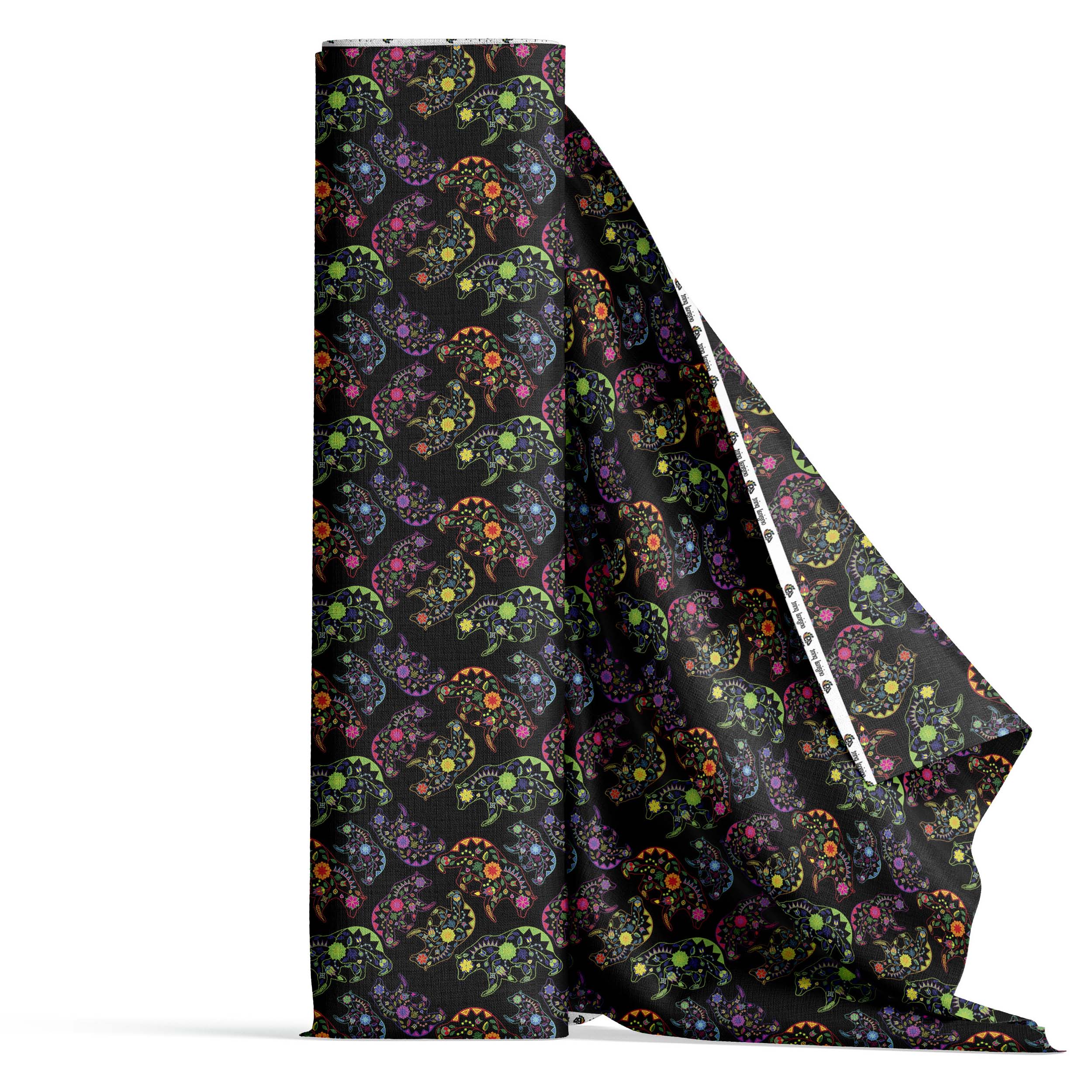 Floral Bears Cotton Poplin Fabric By the Yard