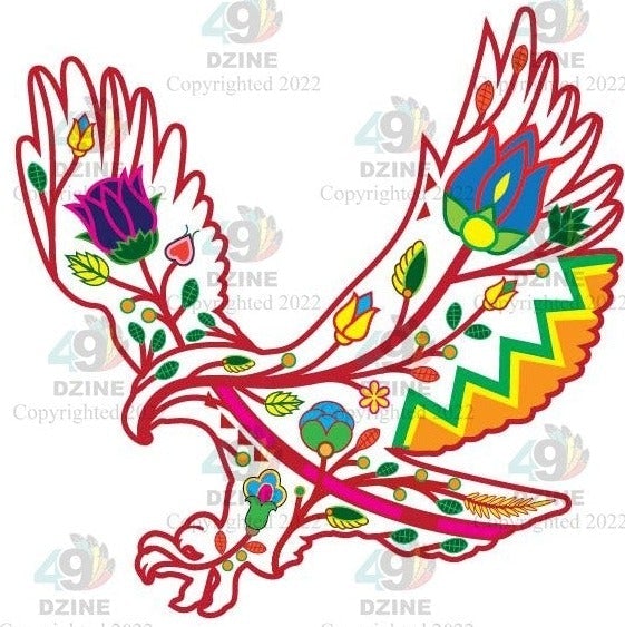 Floral Eagle Sticker
