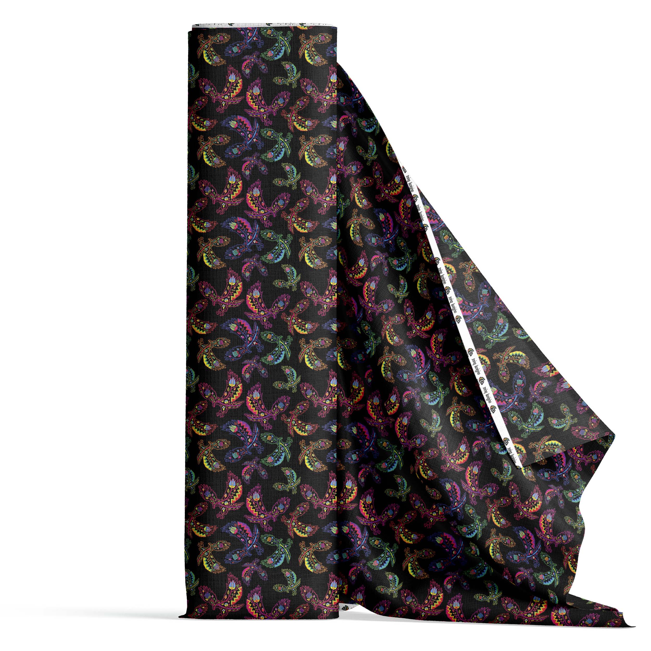 Neon Floral Eagles Cotton Poplin Fabric By the Yard