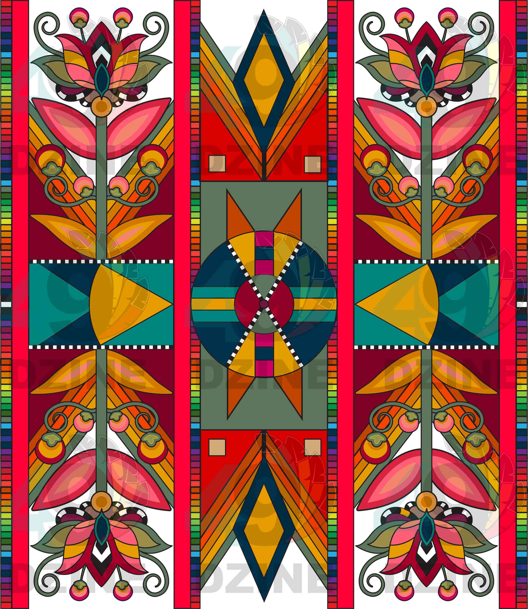 Sunset Pathways Geometric Element 17 Transfer (Various Sizes)