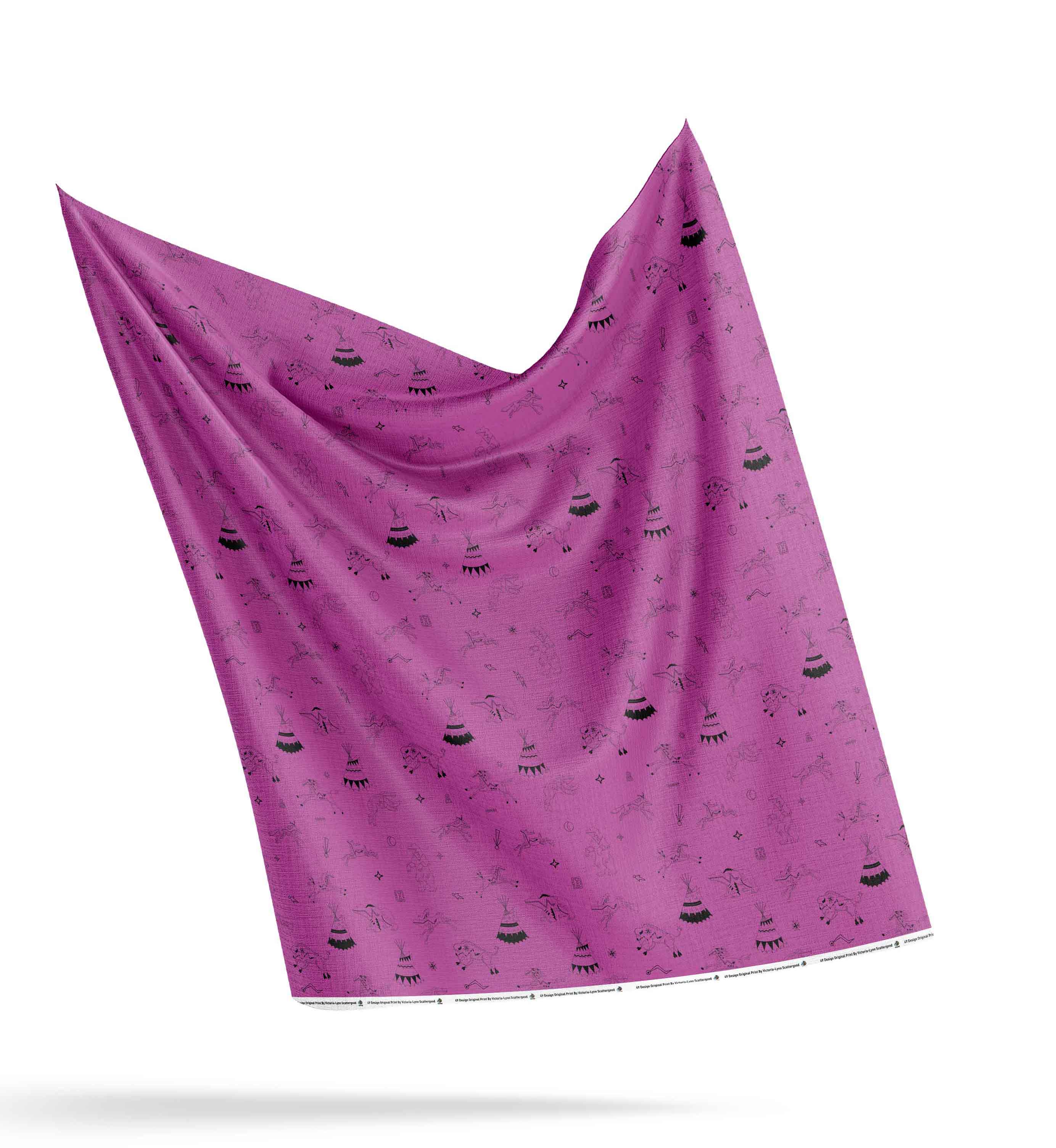 Ledger Dabbles Magenta Satin Fabric