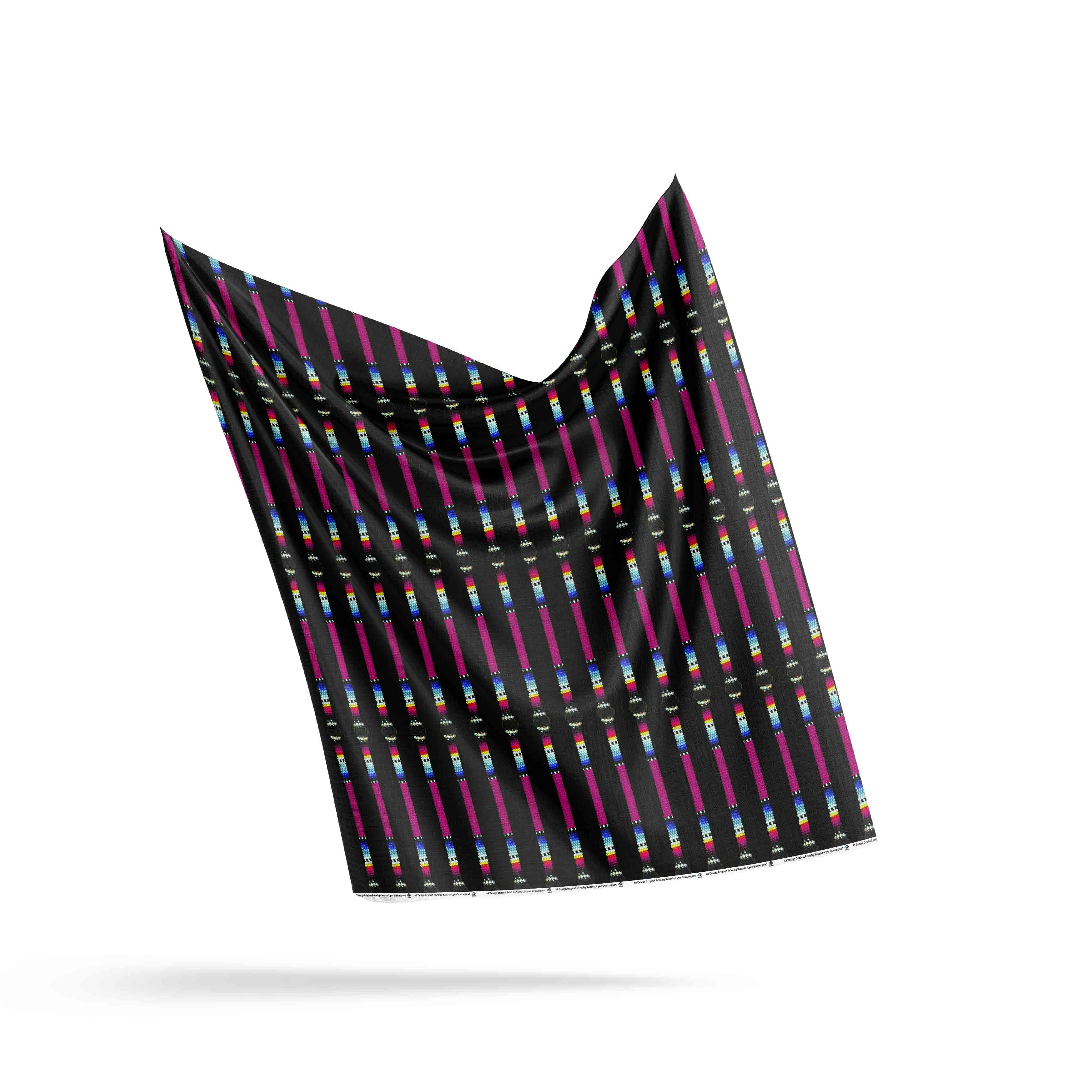 Beaded Rope Black Cotton Poplin Fabric By the Yard