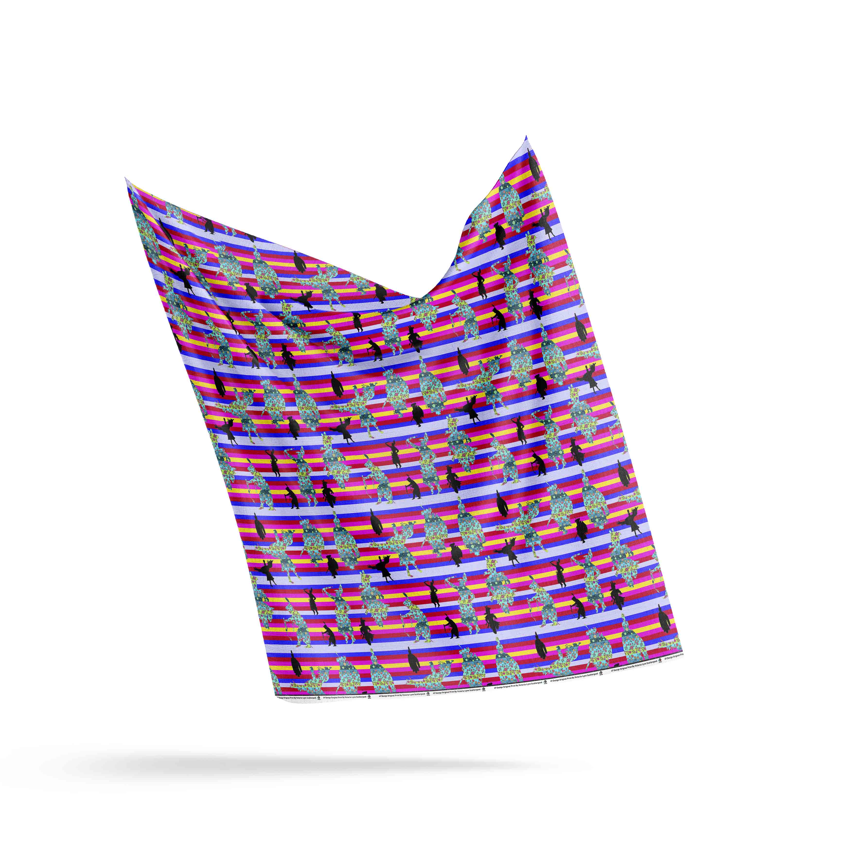 Dancers Sky Dance Cotton Poplin Fabric By the Yard