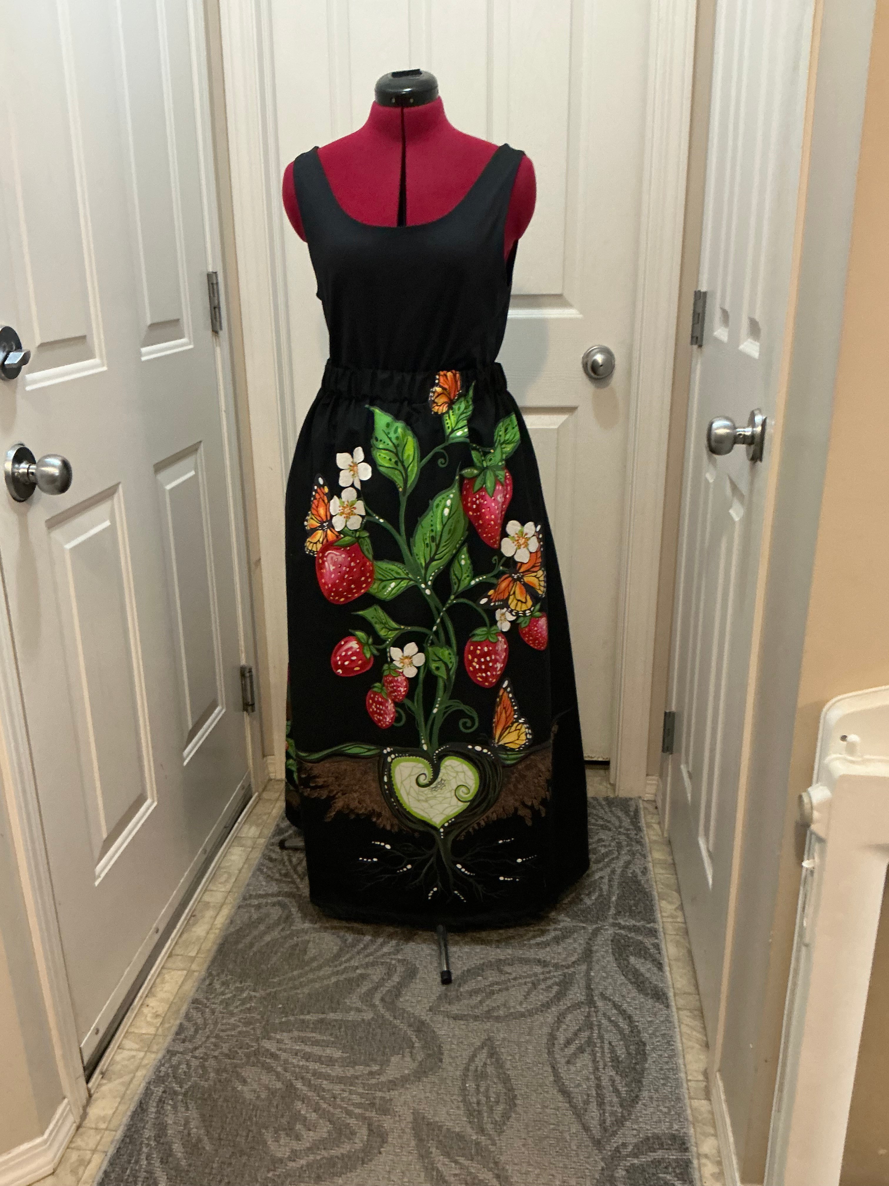 Liz Pelland Strawberries & Butterflies Ribbon Skirt