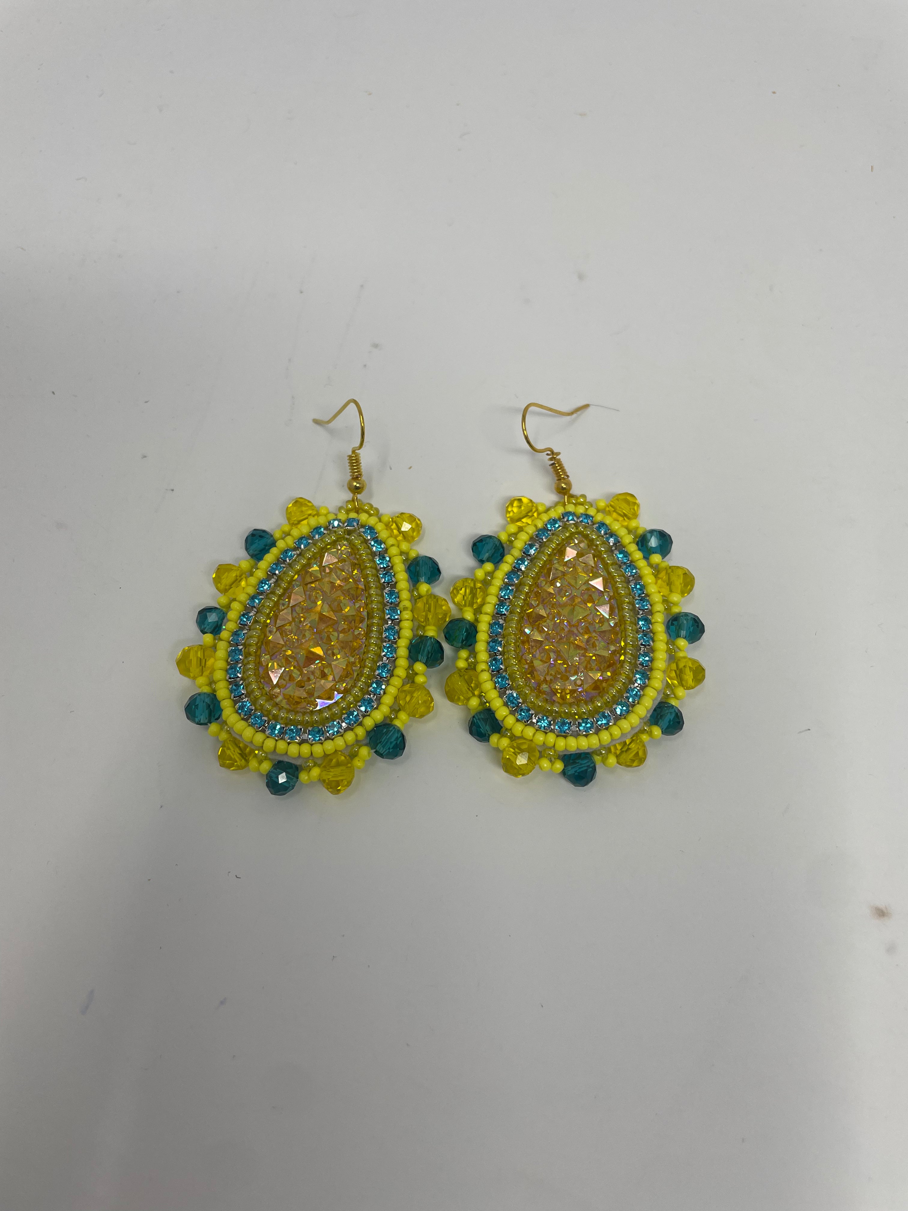 Asteria Brill Yellow + Teal Earrings