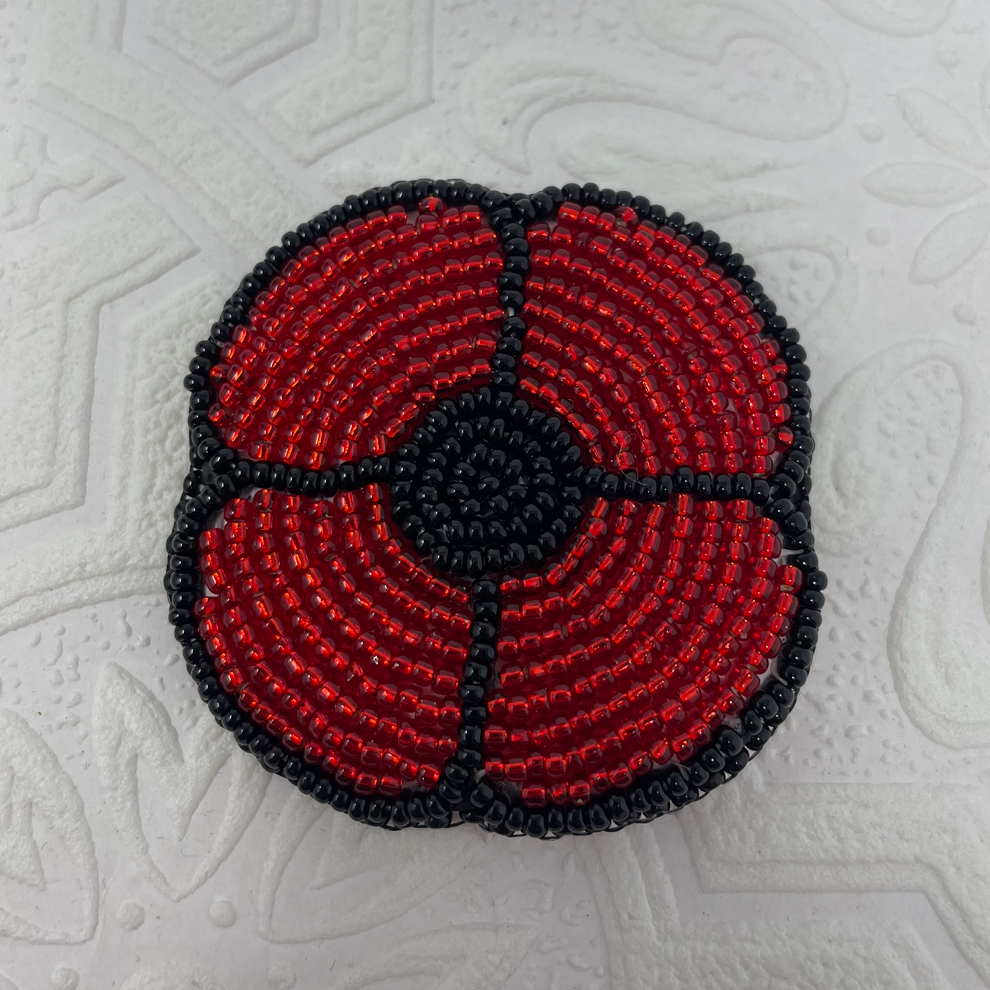 Asteria Brill Beaded Poppy Pin