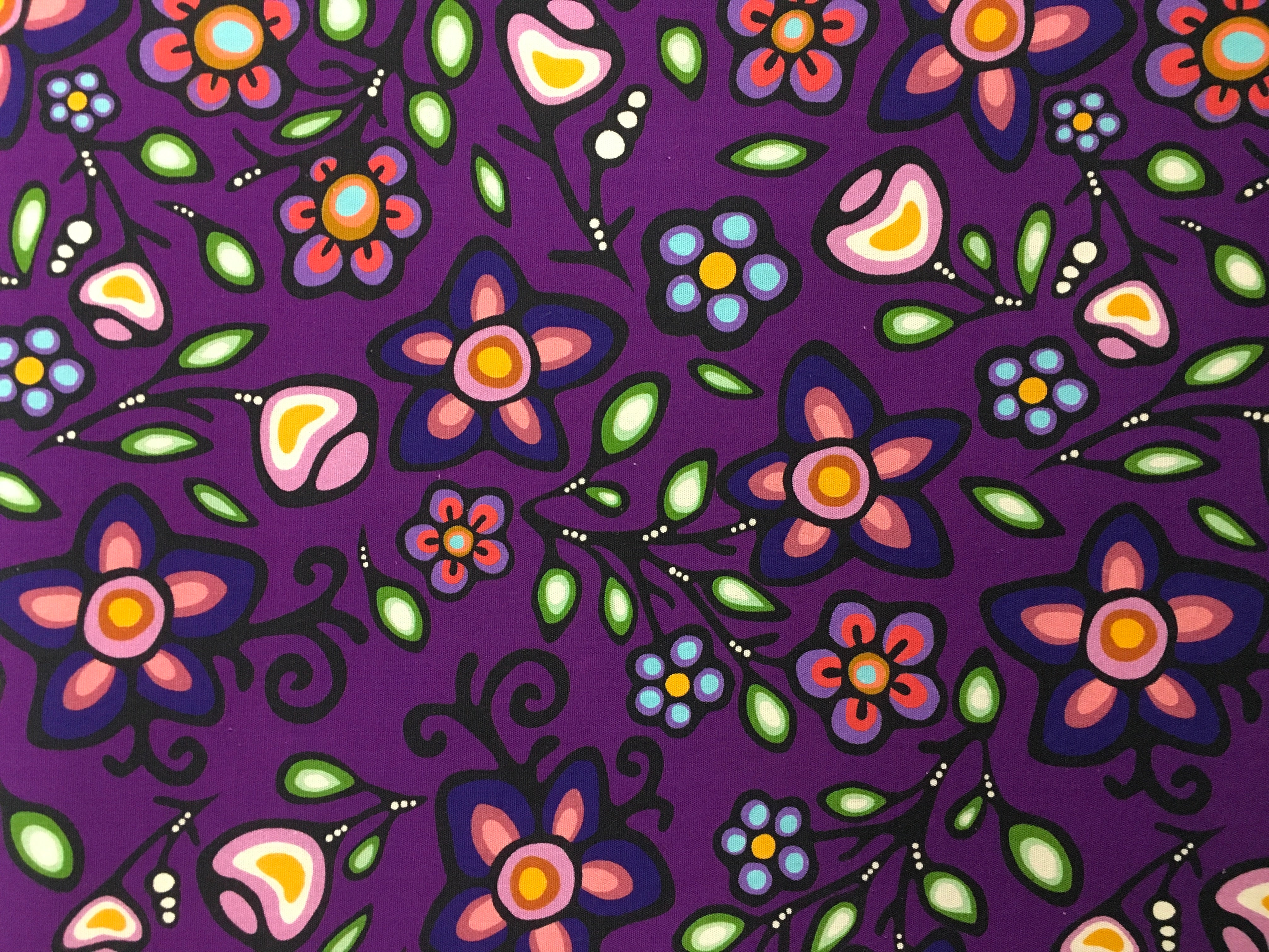 Jackie Traverse Ojibway Florals Cotton Plum 04