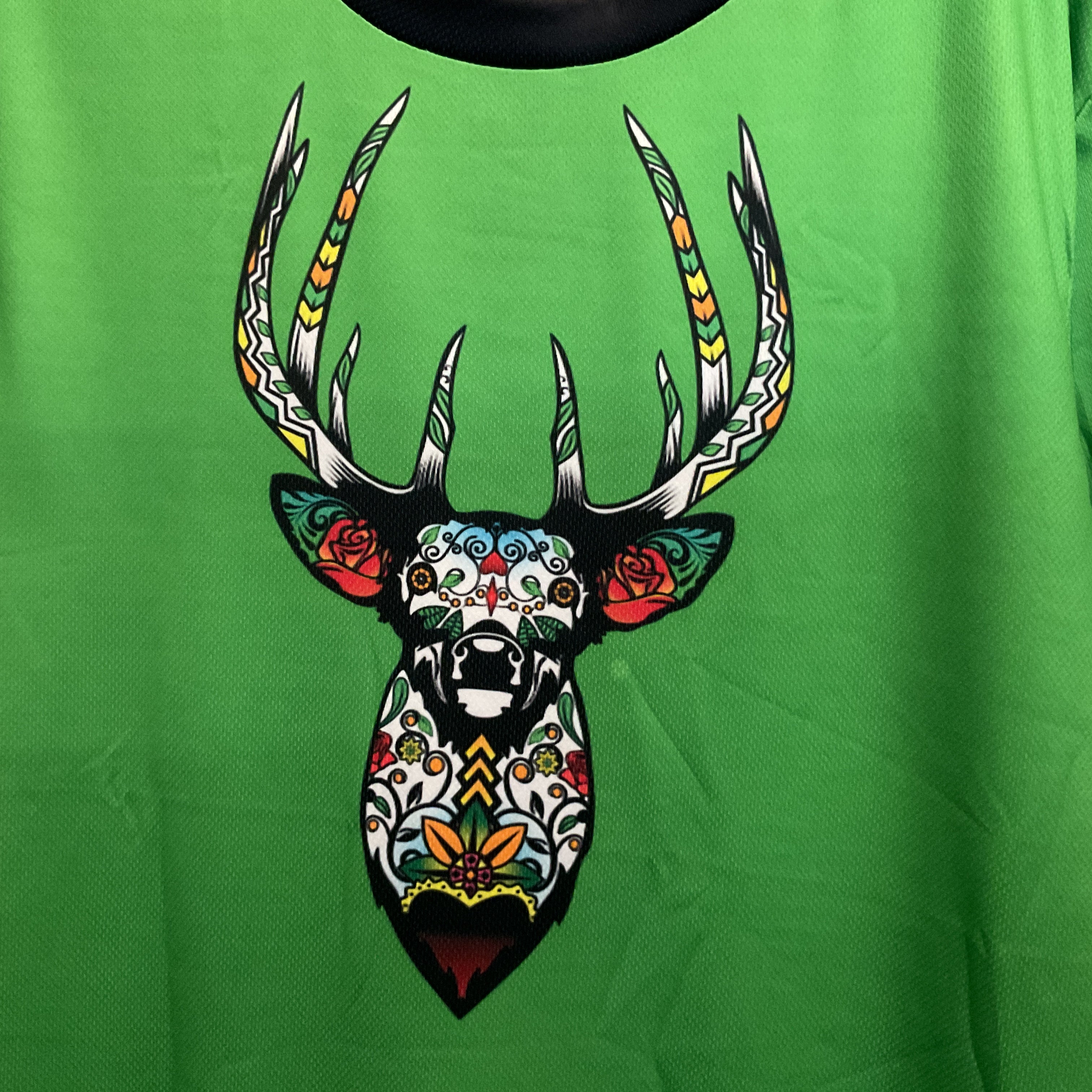 Floral Deer Jersey-Style T-Shirt