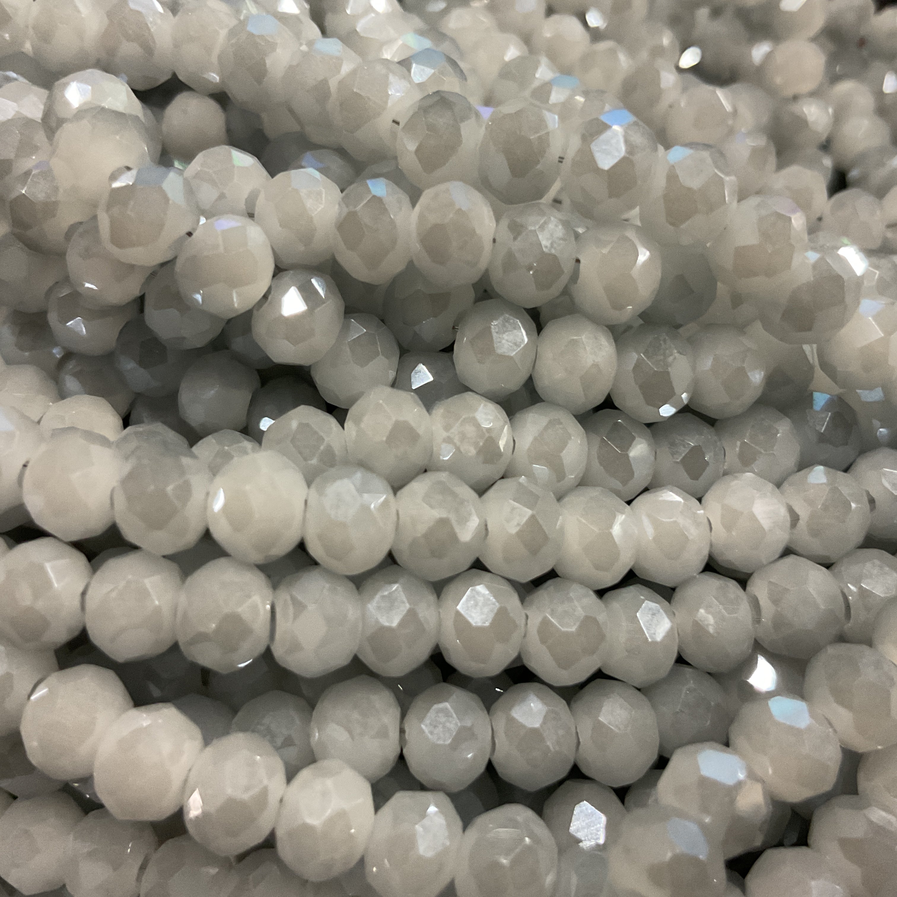 6mm Rondelle Glass Bead - Crystal Shine