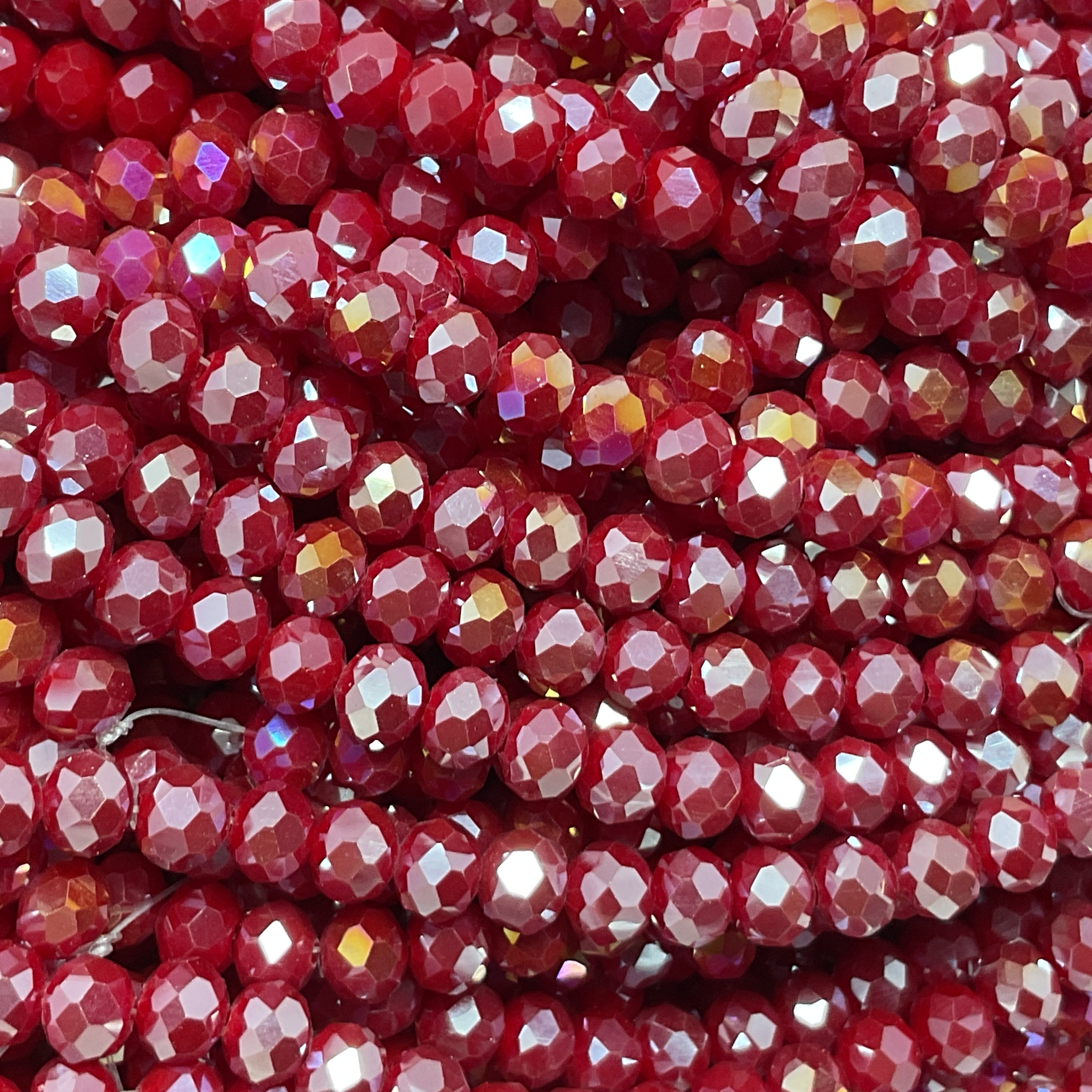 6mm Rondelle Glass Bead - Crystal Mango