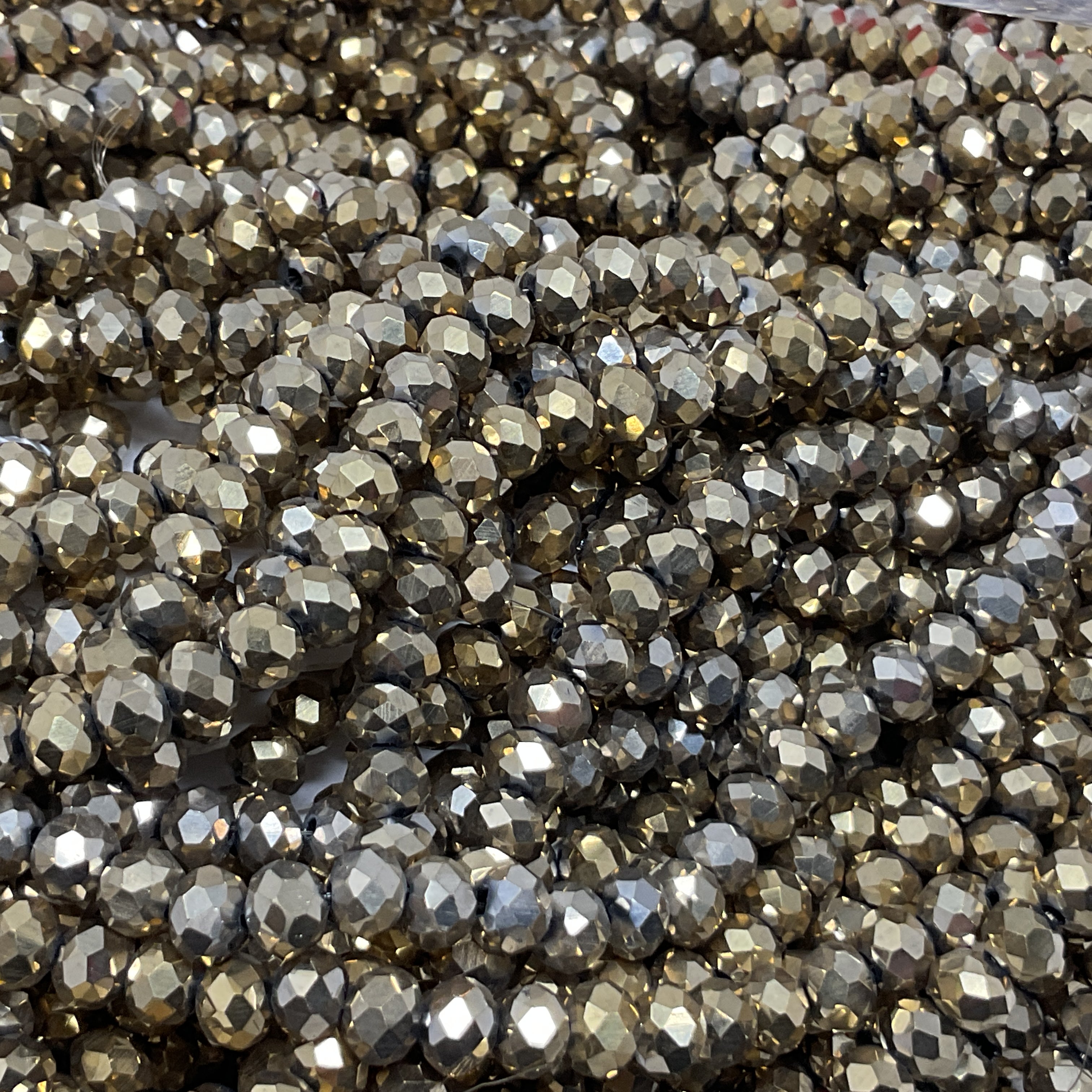 6mm Rondelle Glass Bead - Crystal Glass
