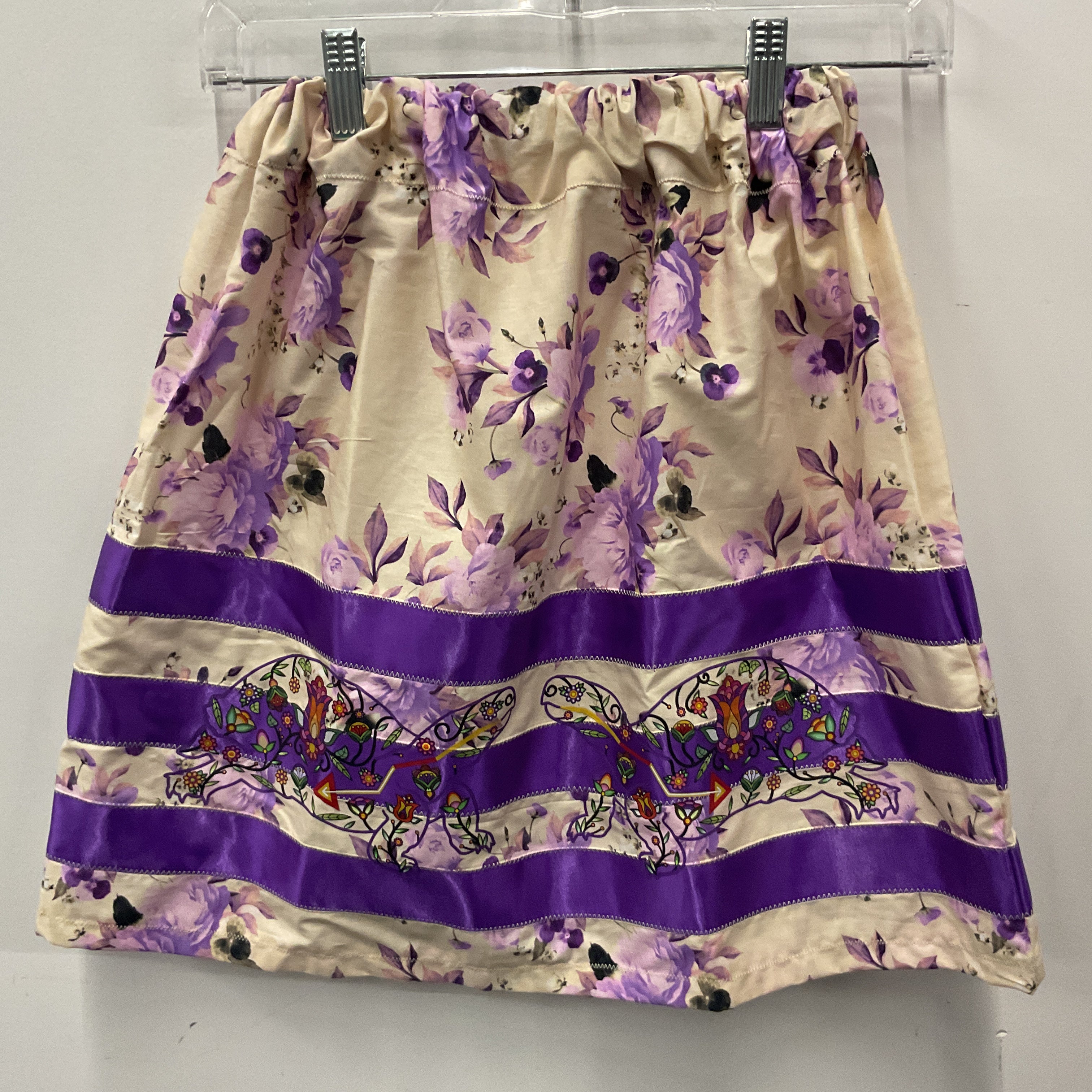 Handmade Ivory & Purple Kid's Ribbon Skirt