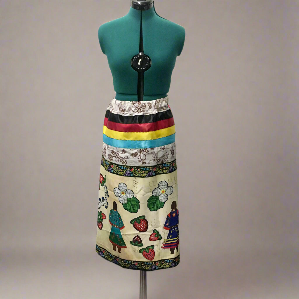 Birch Ledger Strawberry Ribbon Skirt w/ Black/Red/Yellow/Turquoise Ribbons