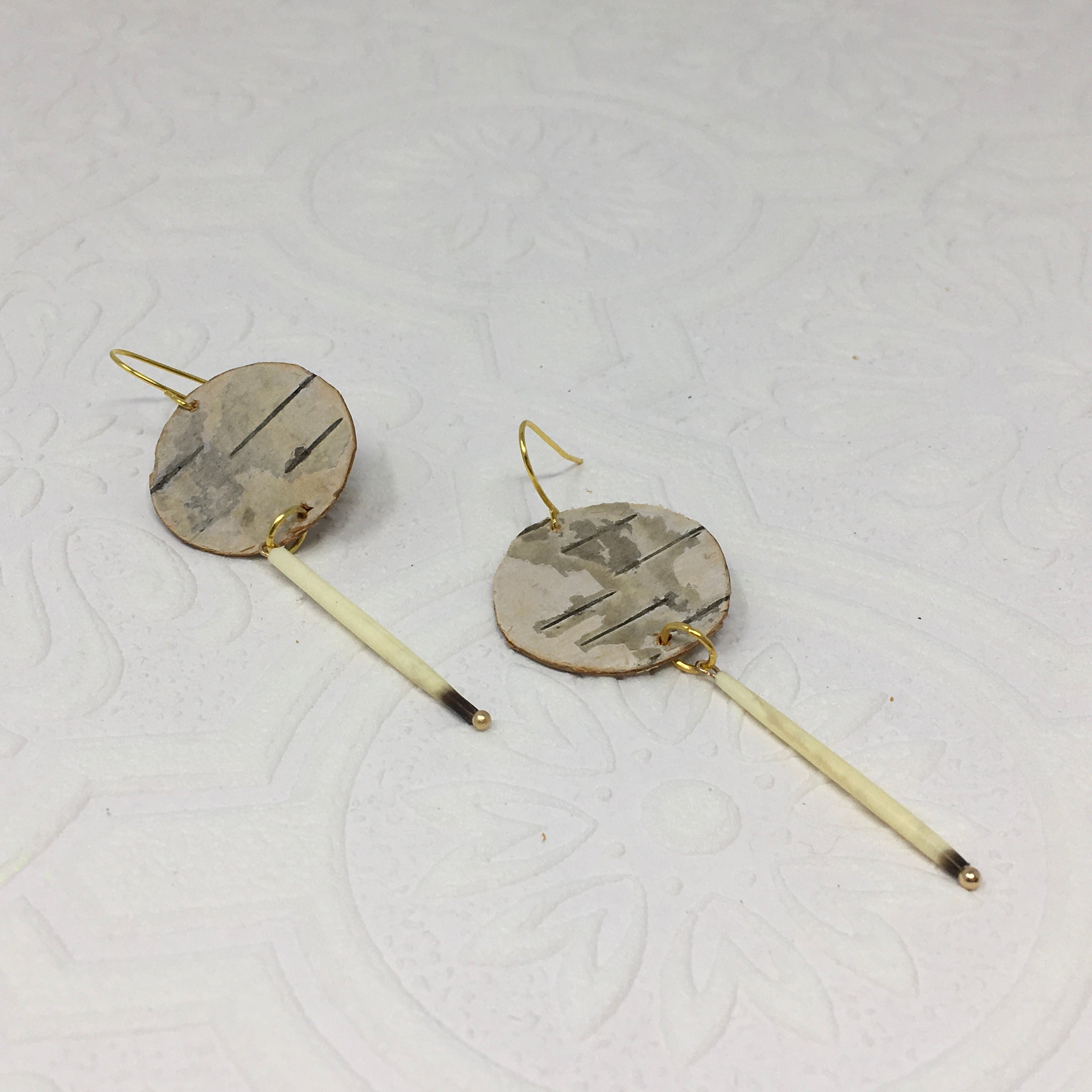 Asteria Brill Birch Bark/Quill Earrings