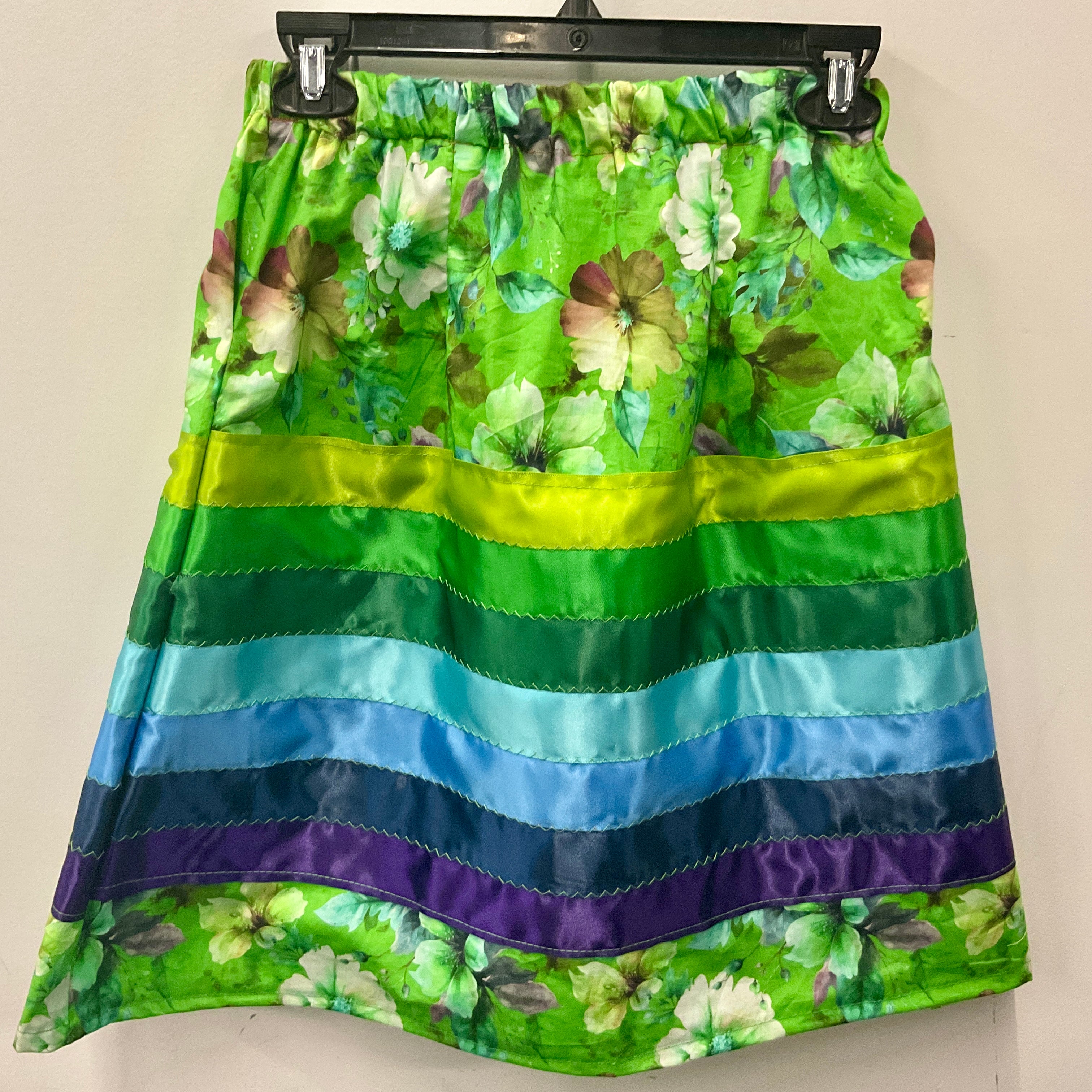 Handmade Green Floral Kid's Ribbon Skirt