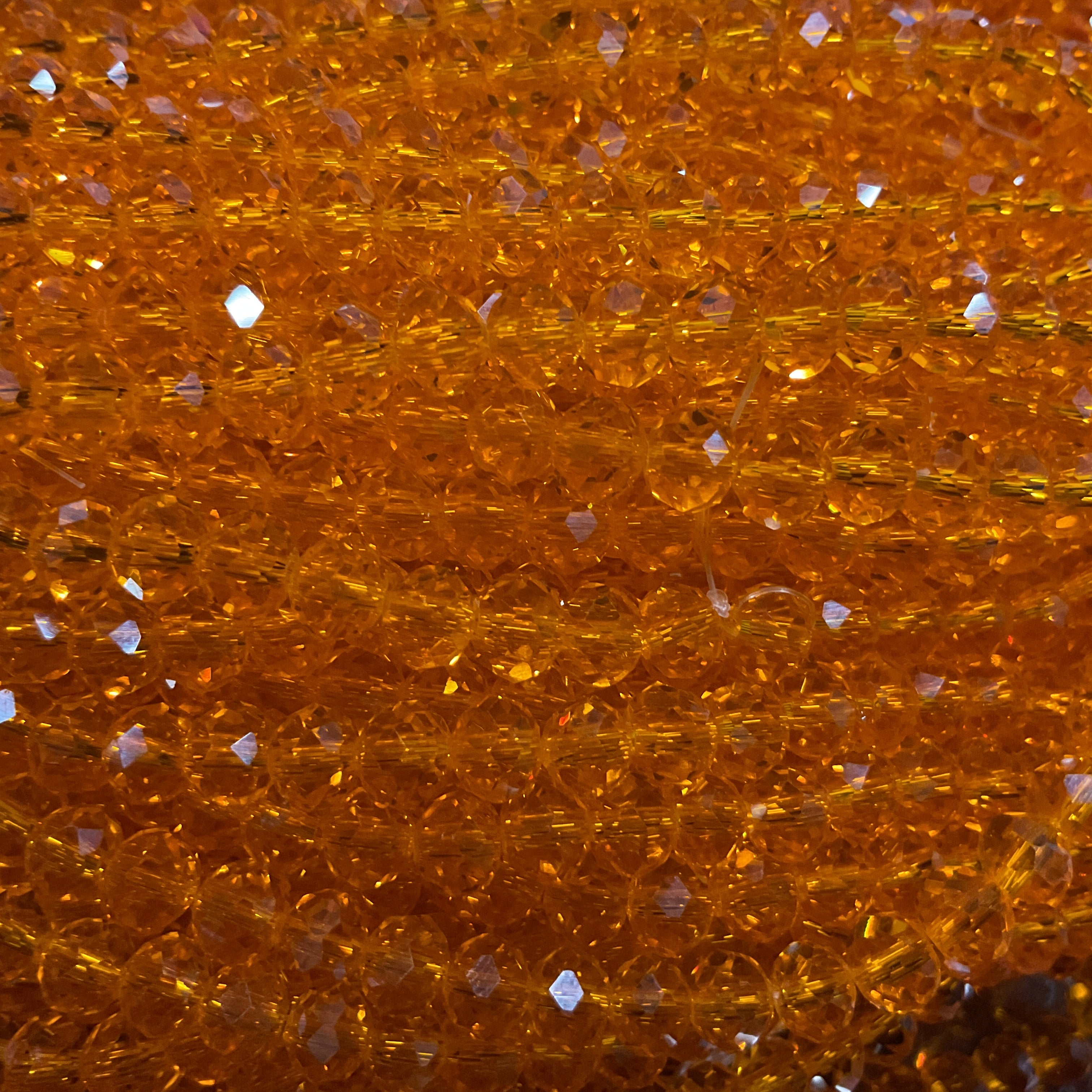 6mm Rondelle Glass Bead - Amber