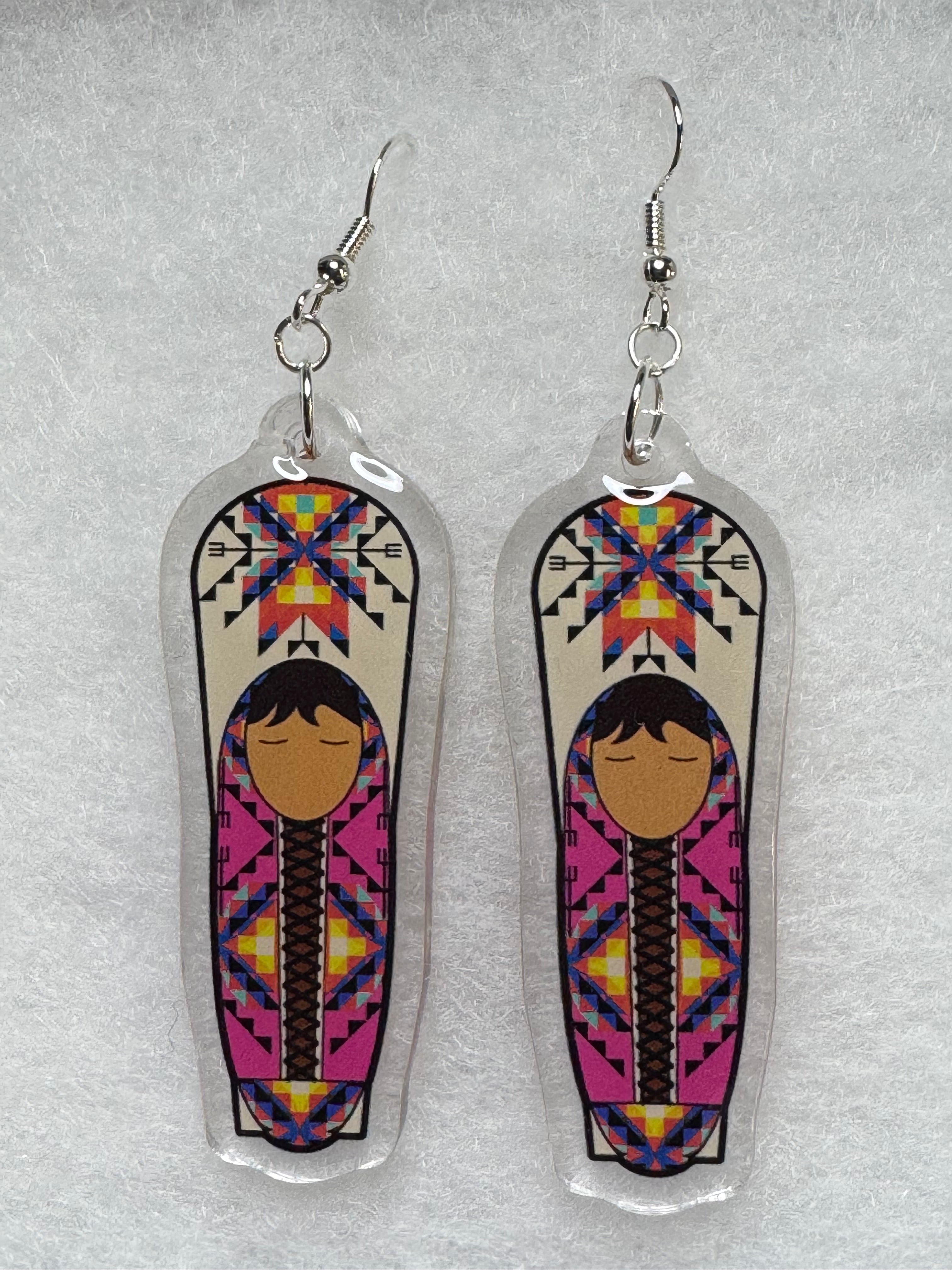 Pink Cradleboard Earrings