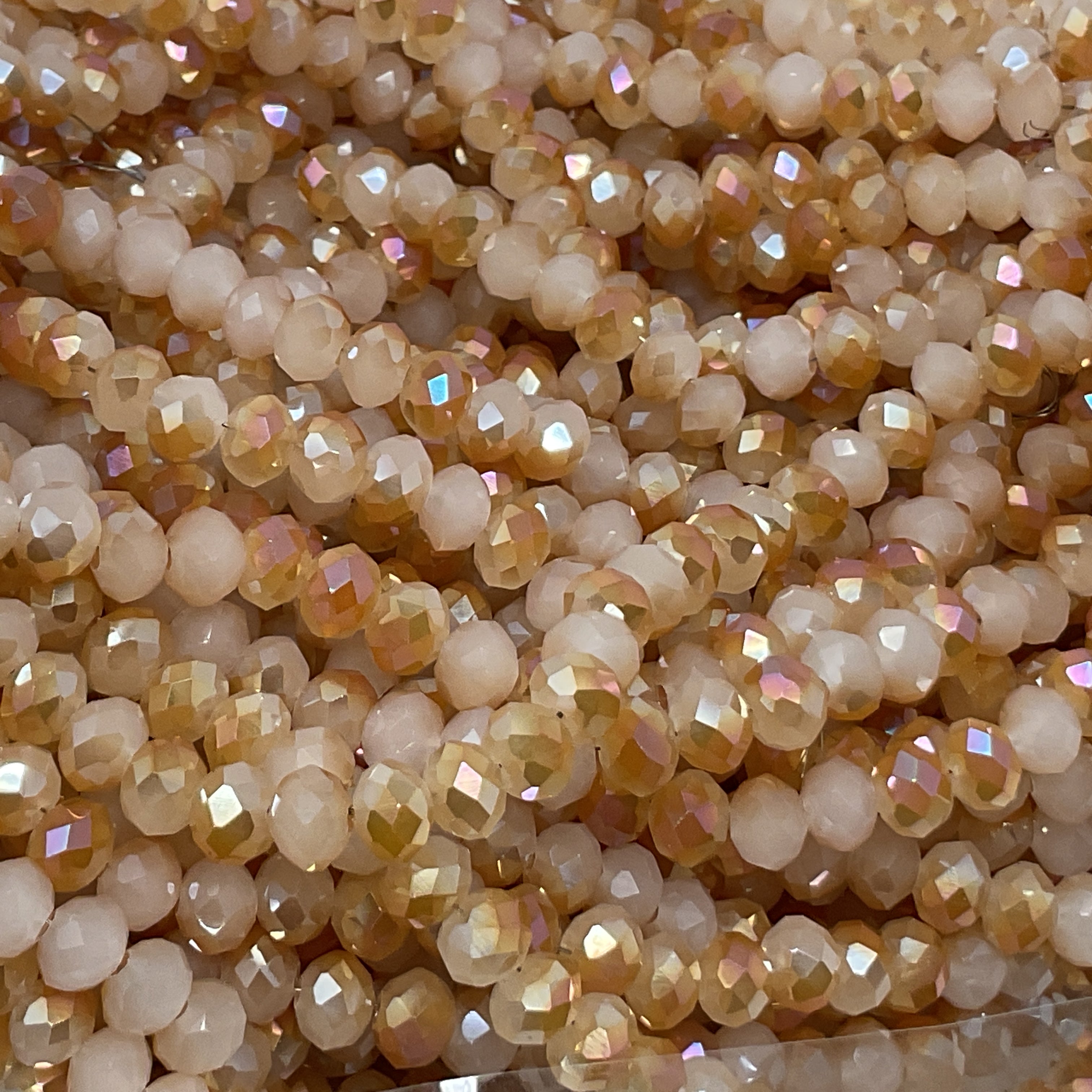 6mm Rondelle Glass Bead - Reef Sand